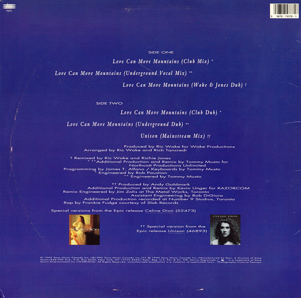 Celine Dion Love Can Move Mountains CD - Romantic Music for Weddings, Anniversaries & Special Moments