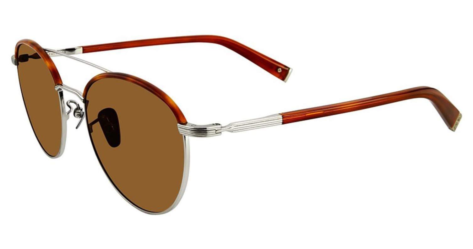 John Varvatos V 518 Silver & Havana Sunglasses for Men - Stylish UV Protection Shades for Outdoor Activities, Driving, and Beach Vacations
