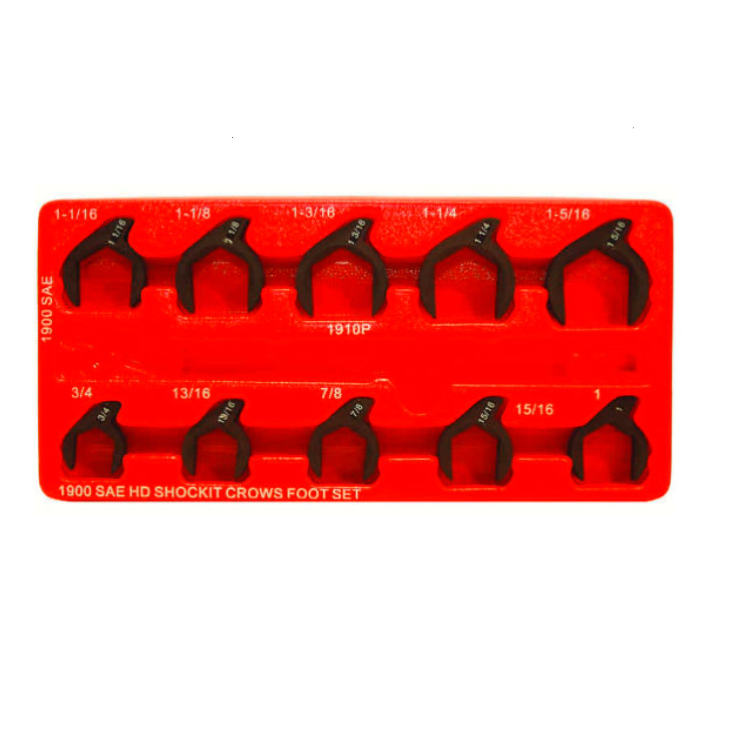 Lock Technology 1900 10-Piece SAE Shockit Crows Foot Wrench Set - Perfect for Automotive Repairs, Plumbing & Tightening Hard-to-Reach Bolts