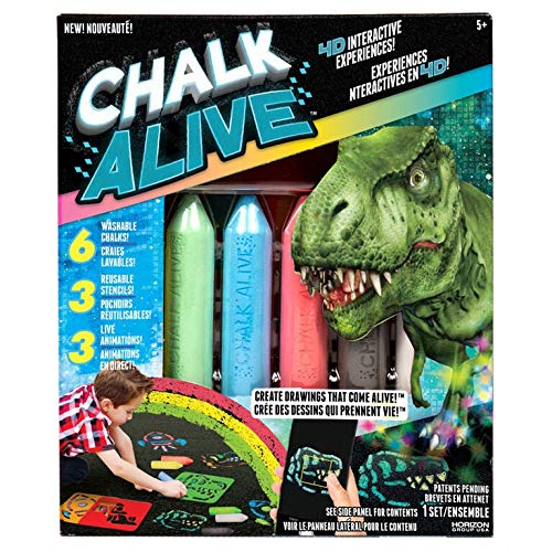 Horizon Group Chalk Alive Rocket Racecar Dinosaur Kit - 3D Chalk Drawing Set for Kids, STEM Educational Toy for Creative Play | Outdoor & Indoor Art Activities, Birthday Party Favors, Classroom Projects