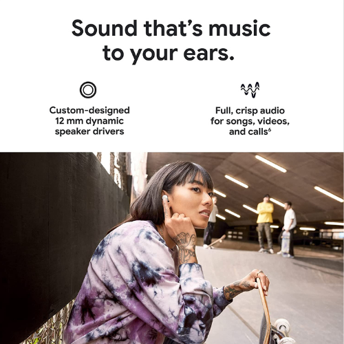 Google Pixel Buds Series A Wireless Bluetooth Earbuds - White | Noise Cancelling, Fast Charging | Perfect for Workouts, Commuting & Travel