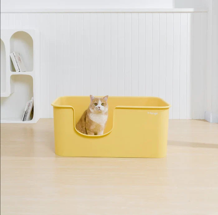 Premium Mango Open Litter Box for Large Cats - Extra Spacious Design for Comfortable Use | Ideal for Maine Coons, Ragdolls & Big Breeds | Perfect for Home, Apartment & Multi-Cat Households