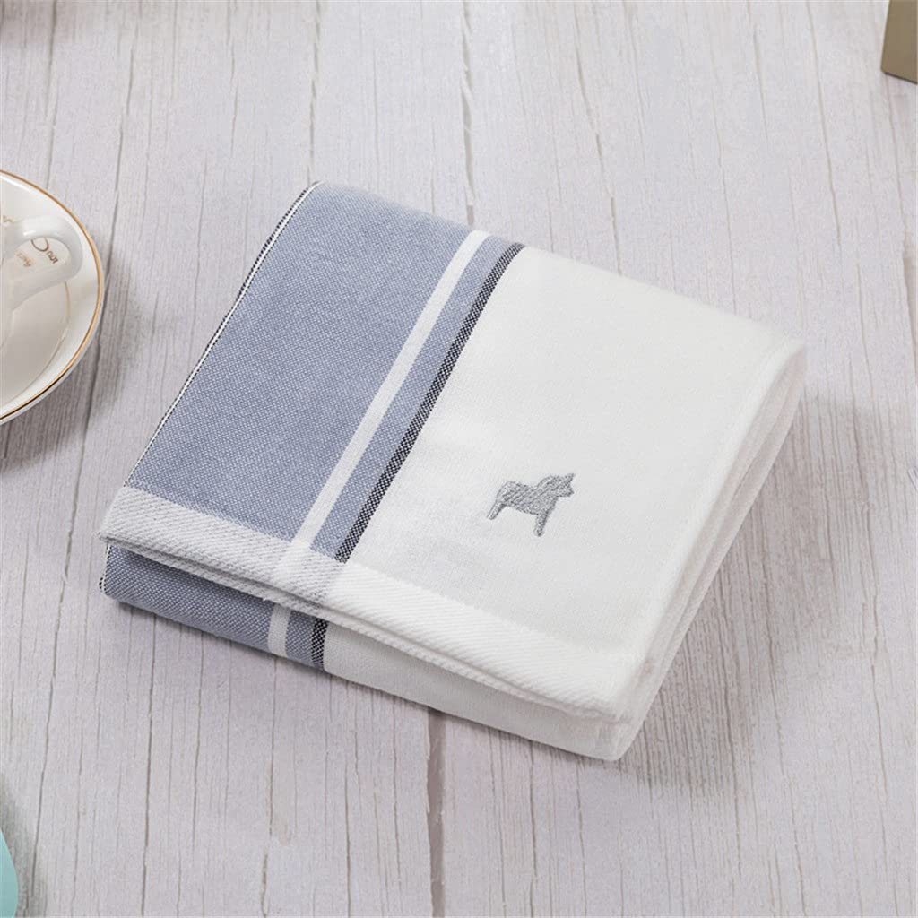 Premium Cotton Gauze Towel Set - Soft & Absorbent Bath, Face & Hand Towels with Embroidery (36x75cm, Color B) - Ideal for Spa, Gym & Luxury Bathroom Use