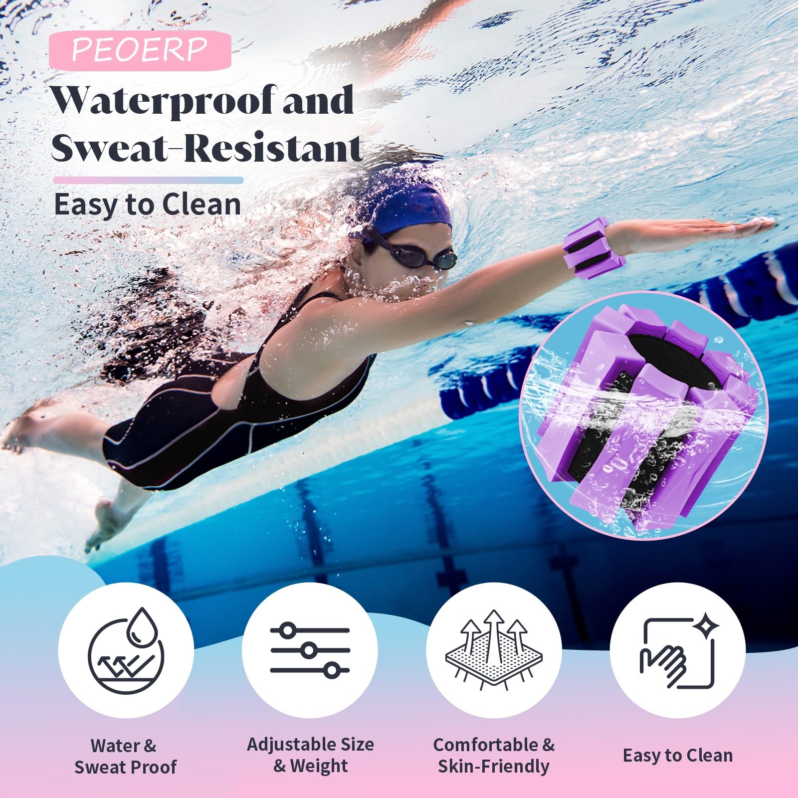 Adjustable Ankle Weights for Women & Men - 2-Pack (1LB Each) - Wrist & Ankle Weights for Home Gym, Walking, Running, Yoga, Pilates, Barre & Strength Training - Perfect for Travel & Fitness On-The-Go