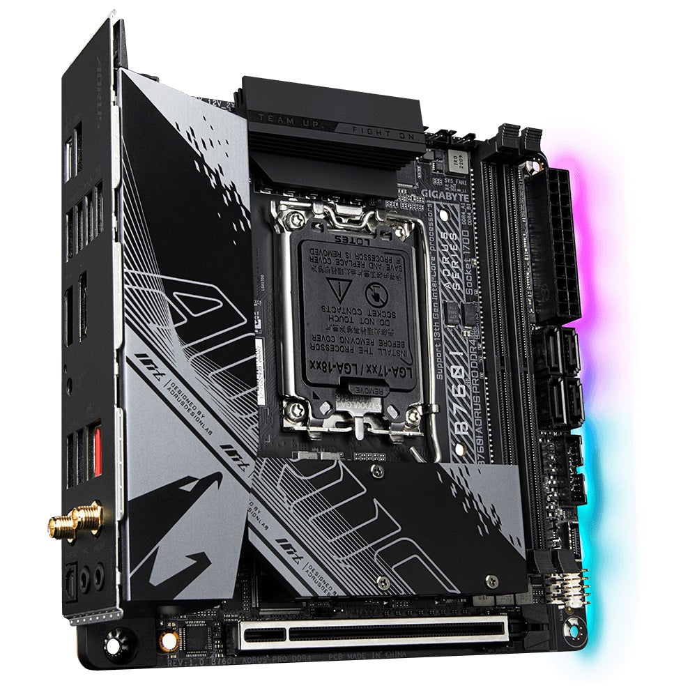 Gigabyte B760I Aorus Pro DDR4 LGA1700 Mini ITX Motherboard - Intel 13th & 12th Gen CPU Support - Perfect for Compact Gaming PC Builds & Home Theater Systems