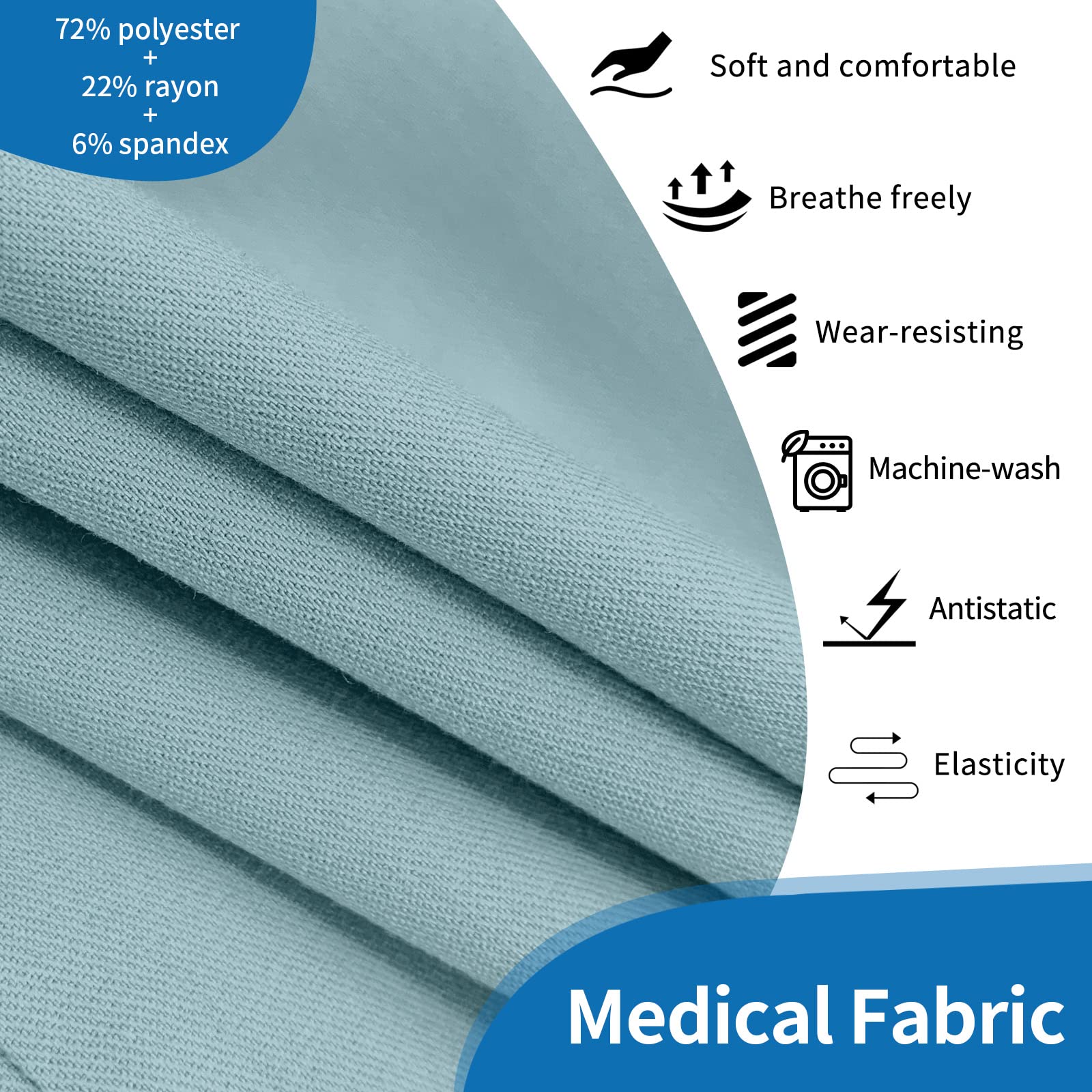 VIAOLI Men's Athletic Scrub Set - V-Neck Top & Yoga Jogger Pants with 8 Pockets - Comfortable Medical Uniform for Nurses, Doctors & Healthcare Workers - Perfect for Hospital Shifts, Clinical Work & Long Hours on Duty