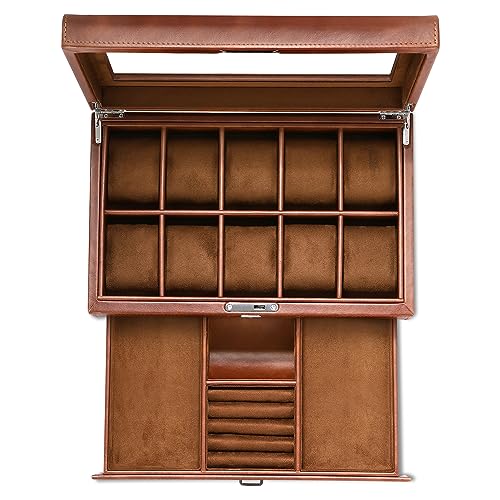 Brown 10-watch case