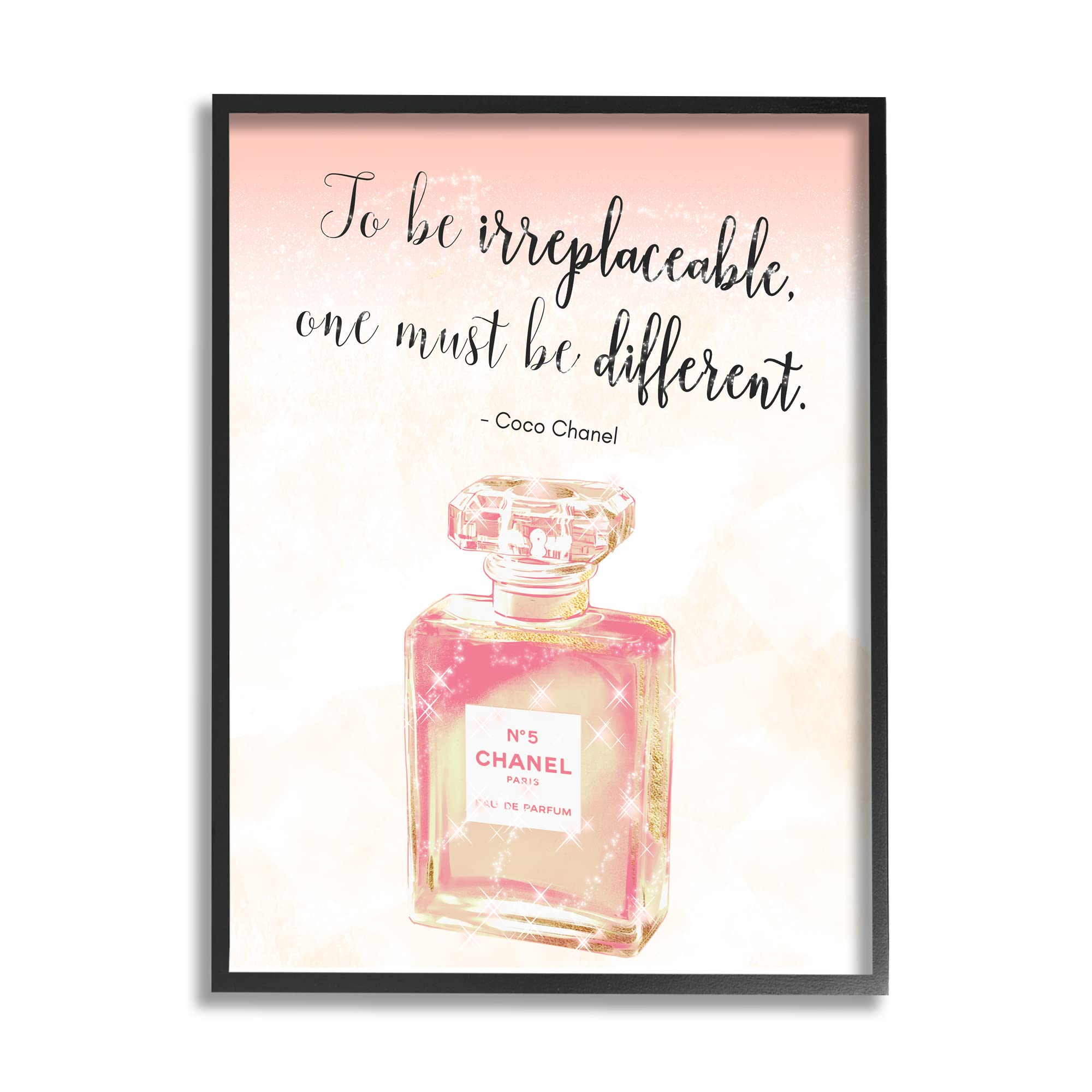 Stupell Industries 'Being Different' Fashion Designer Quote Wall Art - Shimmer Pink Perfume Inspired Home Decor by Ziwei Li | Perfect for Bedroom, Living Room & Office Decor