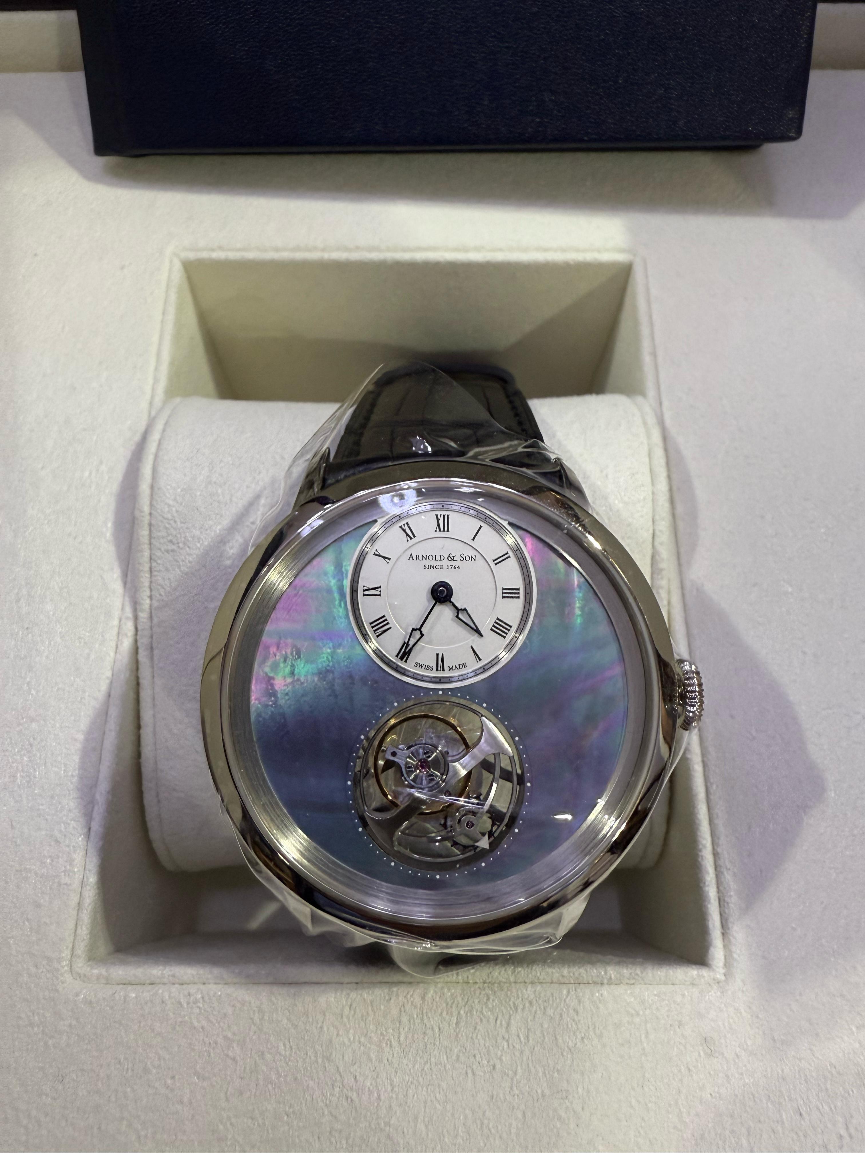 Arnold & Son Utte Tourbillon Platinum Men's Luxury Watch - Swiss Made Mechanical Timepiece for Business, Gala & Collectors