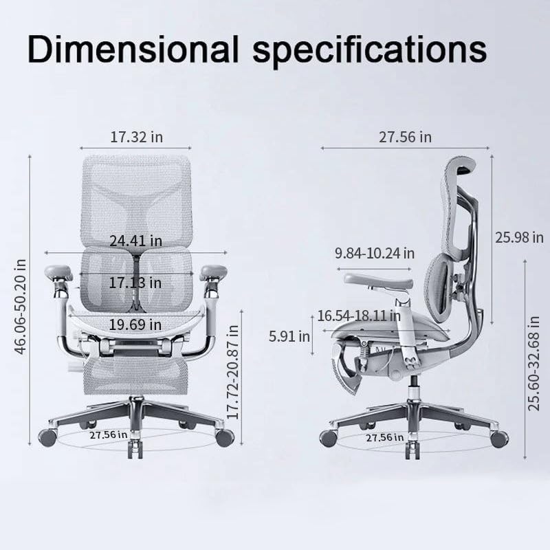 Ergonomic Office Chair with Lumbar Support - Adjustable Executive Desk Chair for Home & Work - Comfortable Mesh Back & Seat for Long Hours Sitting - Perfect for Home Office, Gaming & Workspaces