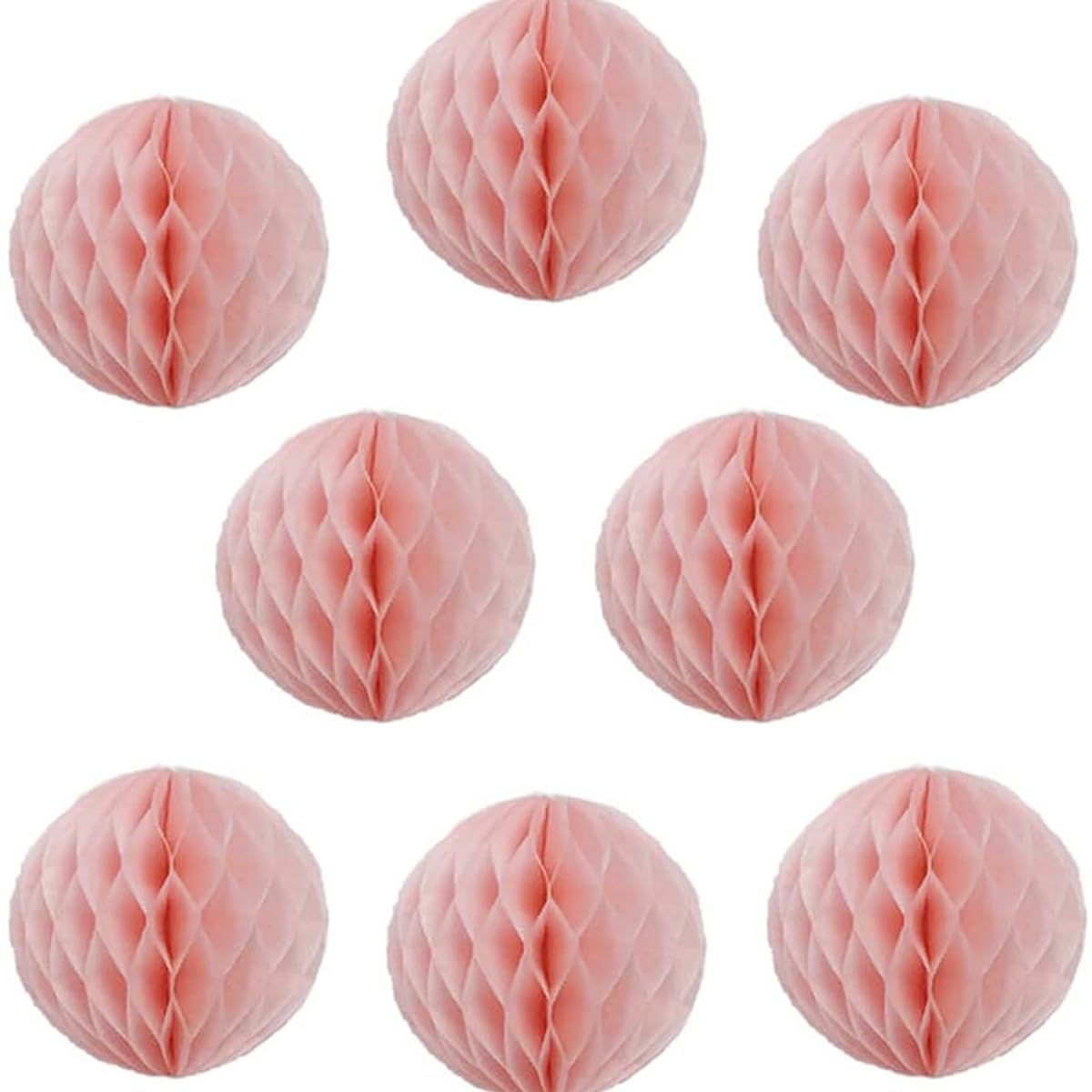 8-Pack 10 Inch Paper Honeycomb Balls - Decorative Tissue Pom Poms for Birthday Party, Wedding, Nursery, Baby Shower & Home Decor (10 Inch, Baby Pink) | Perfect for Ceiling Decorations, Photo Backdrops & Event Centerpieces