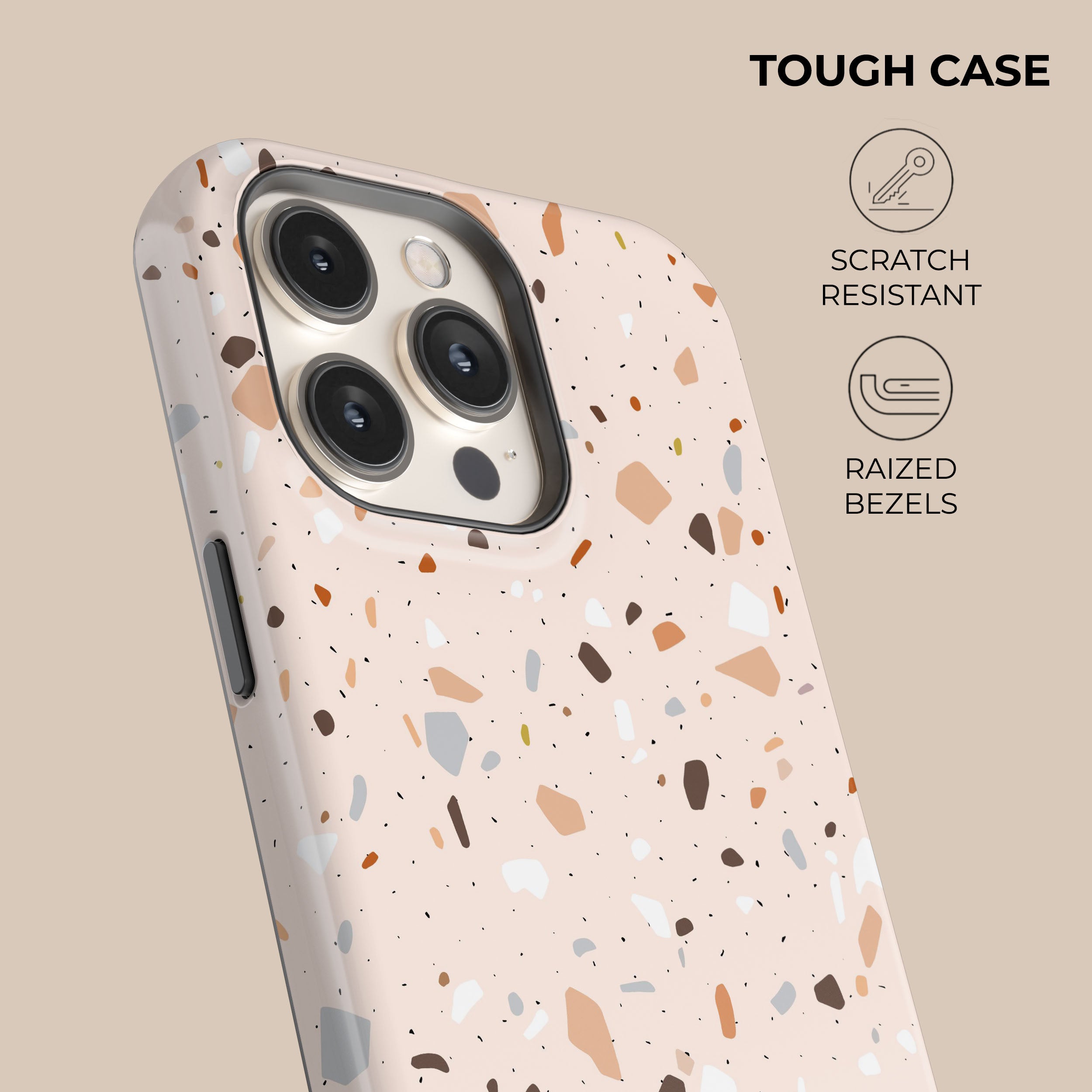 Pink Terrazzo Marble Pattern Phone Case - Stylish Protective Cover for iPhone & Samsung | Perfect for Everyday Use, Travel & Fashion Accessories