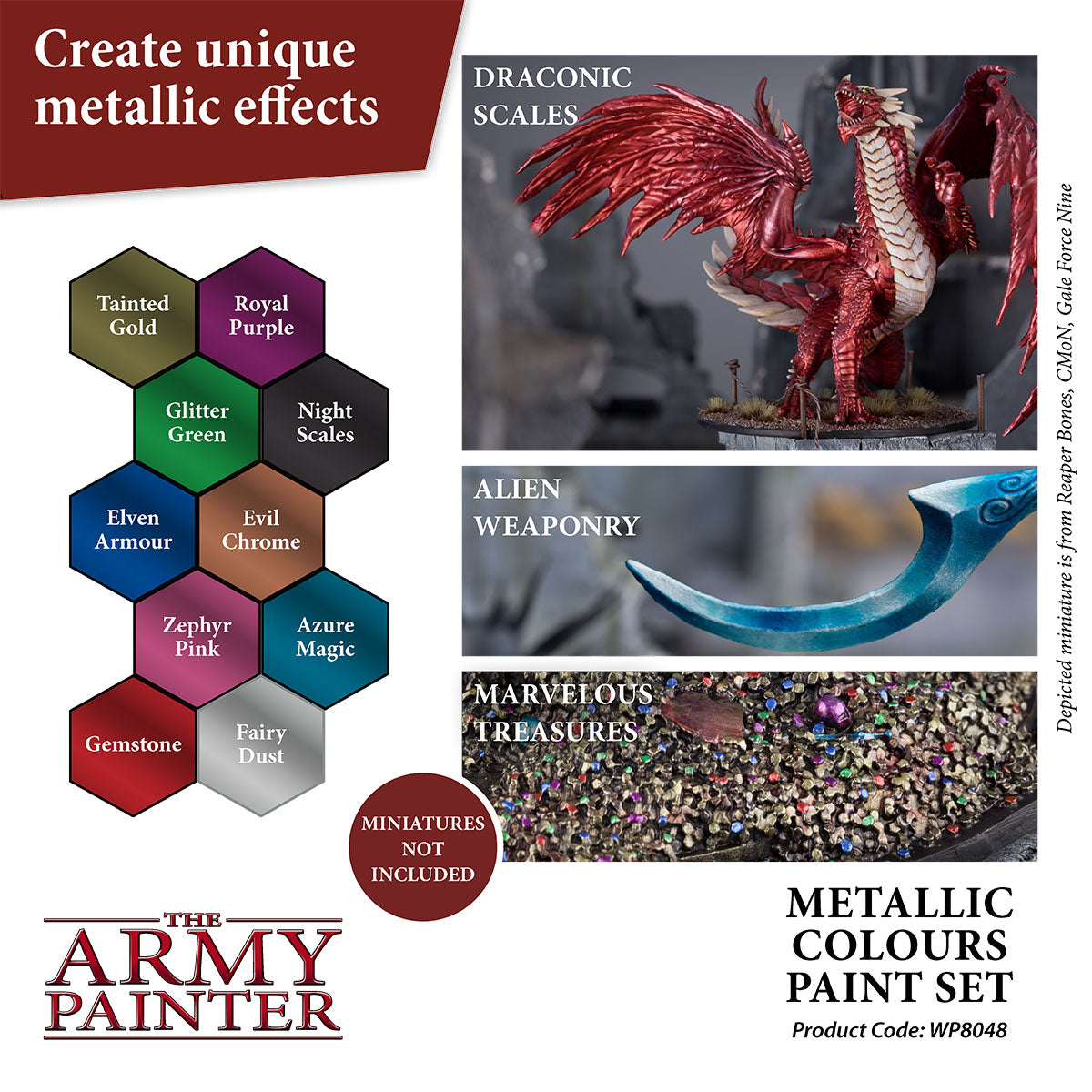Warpaints Metallics: Premium Metallic Paint Set for Miniatures & Models - Perfect for Warhammer, D&D, and Cosplay