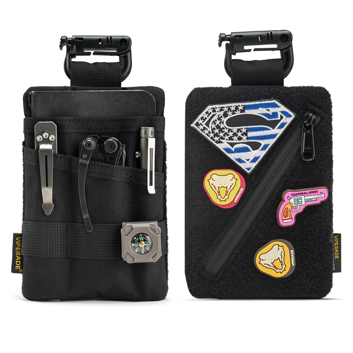 Viperade VE23/24/25 EDC Organizer - Tactical Gear Pouch for Men, Multitool & DIY Patch Pocket Organizer - Perfect for Everyday Carry, Camping, Hiking & Outdoor Adventures