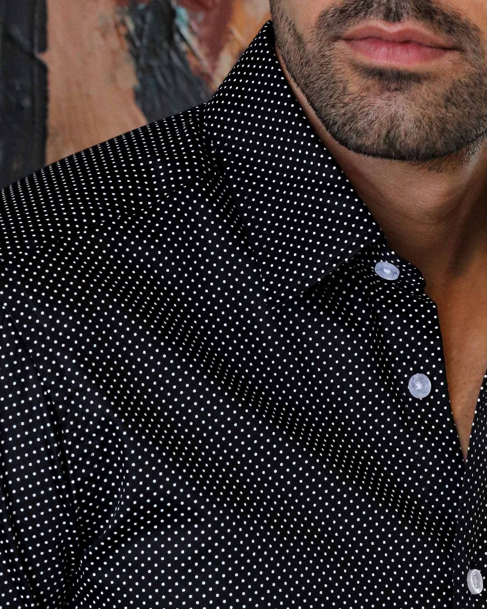 DÉCLIC Costa Spot Print Shirt for Men - Stylish Black Short Sleeve Button Down Shirt - Perfect for Beach Vacation, Summer Outfits and Casual Wear