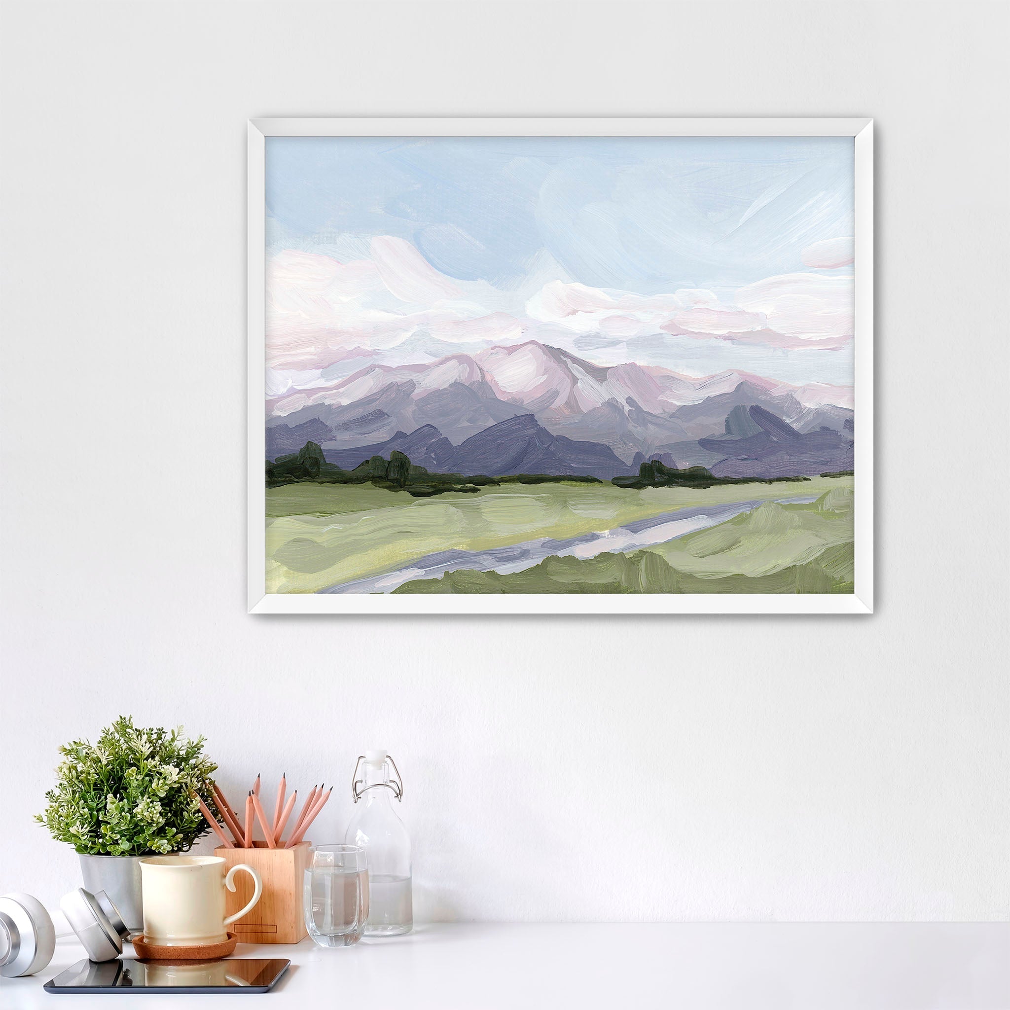 Purple Peak Art Print - Stunning Landscape Wall Decor for Home & Office - Perfect for Living Room, Bedroom & Office Spaces