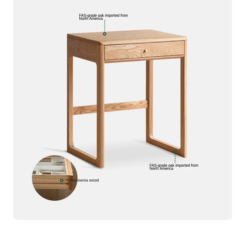 Solid Oak Wood Small Office Desk - Compact & Durable Home Office Furniture for Writing, Studying & Remote Work