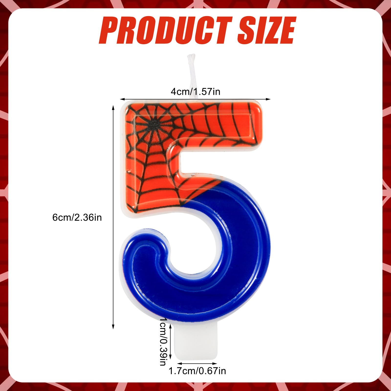 Spider Web Candles - 5 Pack Halloween Birthday Cake Topper Decorations for Boys, Spider-Themed Party Supplies | Perfect for Halloween Celebrations, Birthday Cakes, and Themed Decor
