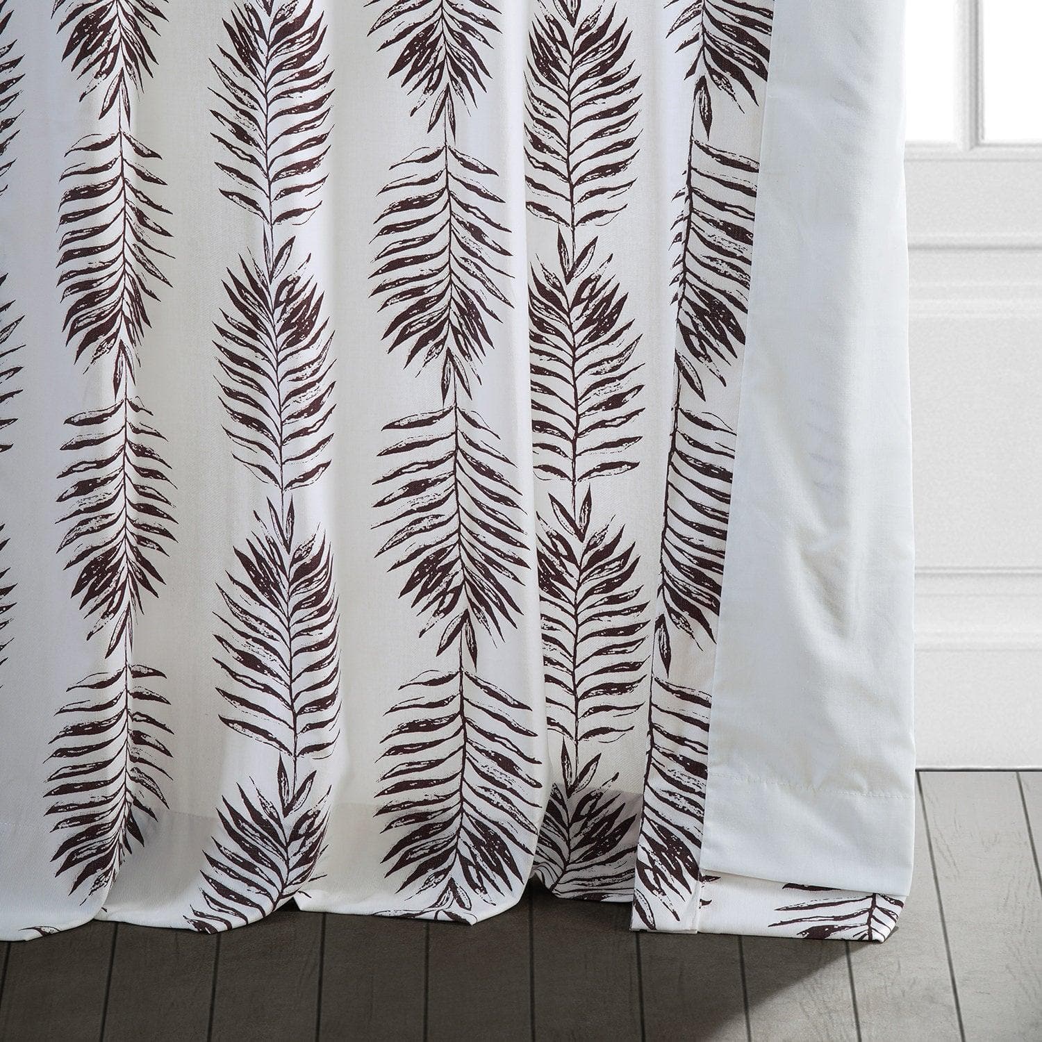 Sago Nut Brown Floral Printed Cotton Blackout Curtains for Bedroom & Living Room - Thermal Insulated Window Drapes for Home Decor & Light Blocking