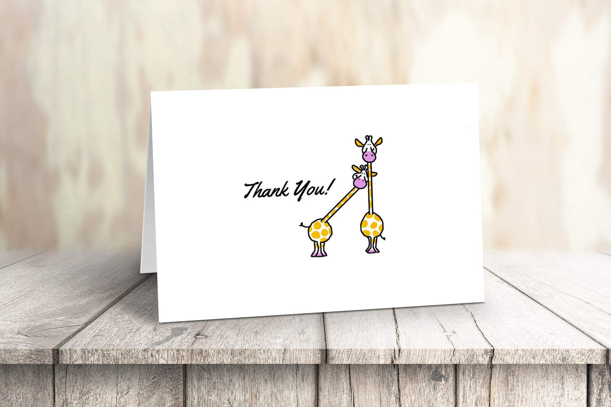 Stonehouse Collection Giraffe Thank You Note Cards - Boxed Set of 20 Blank Animal Note Cards for Birthday, Wedding & Thank You Notes - Cute Giraffe Design Stationery for Home & Office Use