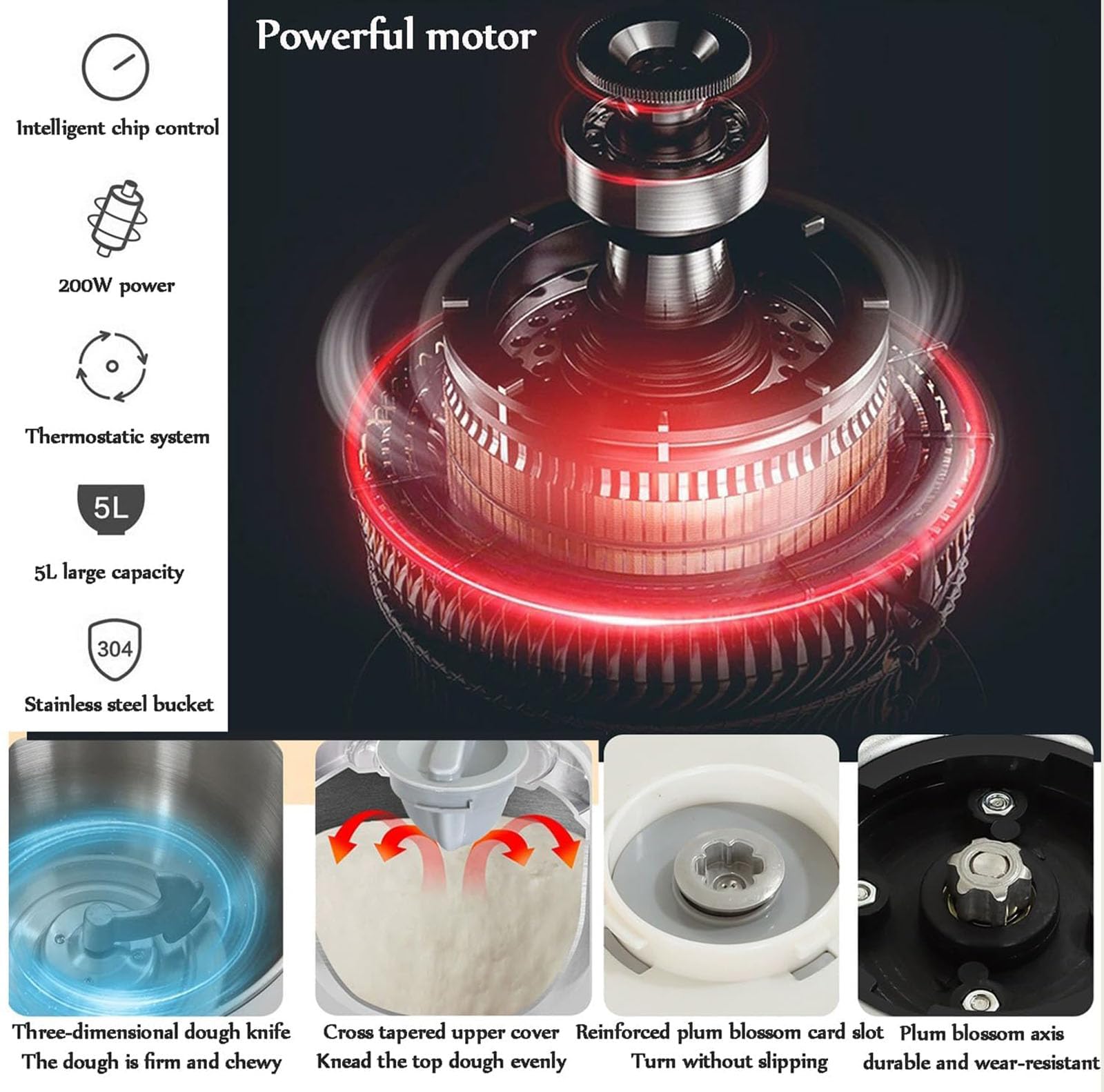 Professional 5L Stainless Steel Dough Kneading Machine with Fermentation Function - Microcomputer Timing & Touch Panel, Split Design Dough Mixer Proofer for Easy Cleaning - Perfect for Home Bakeries, Pizza Shops, and Bread Making Enthusiasts