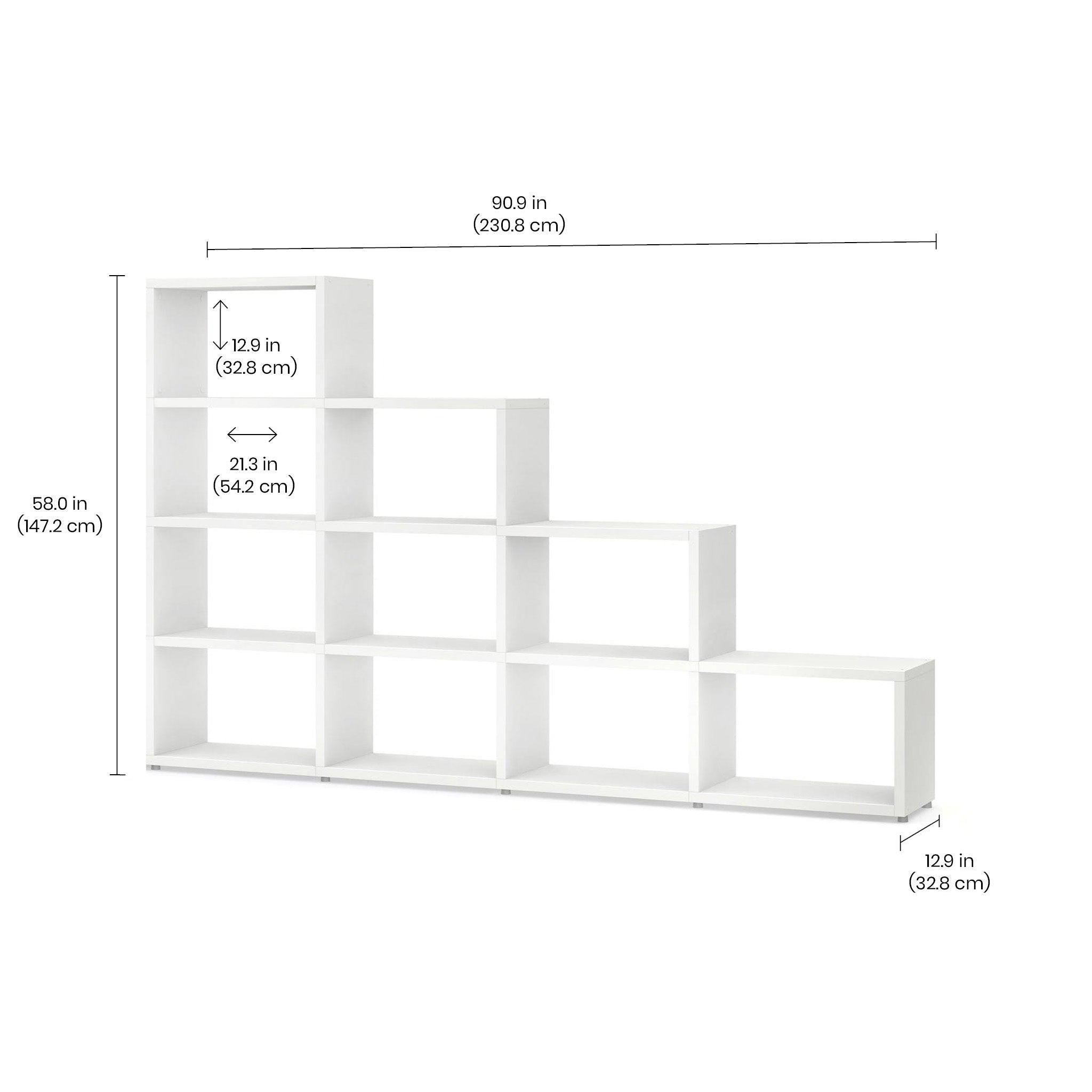 BOON Cube Storage Shelf - 4x4 Rectangular Step Organizer for Kids Toys, Books & Home Decor | Perfect for Nursery, Playroom & Living Room Organization