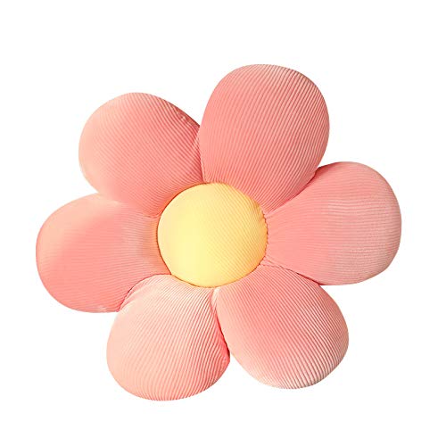 Soft Floral Cushion Pillow - 50cm Pink Petals Plush Throw Pillow for Sofa, Bed & Reading Nook | Cozy Home Decor for Teens, Girls & Kids | Perfect for Relaxing, Watching TV & Room Decor