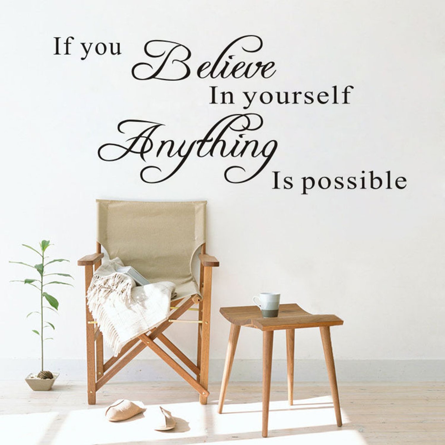 Inspirational Waterproof Removable Wall Sticker - Motivational Quote DIY Home, Office & Room Decor - Perfect for Bedroom, Nursery, Classroom and Workspace Decoration