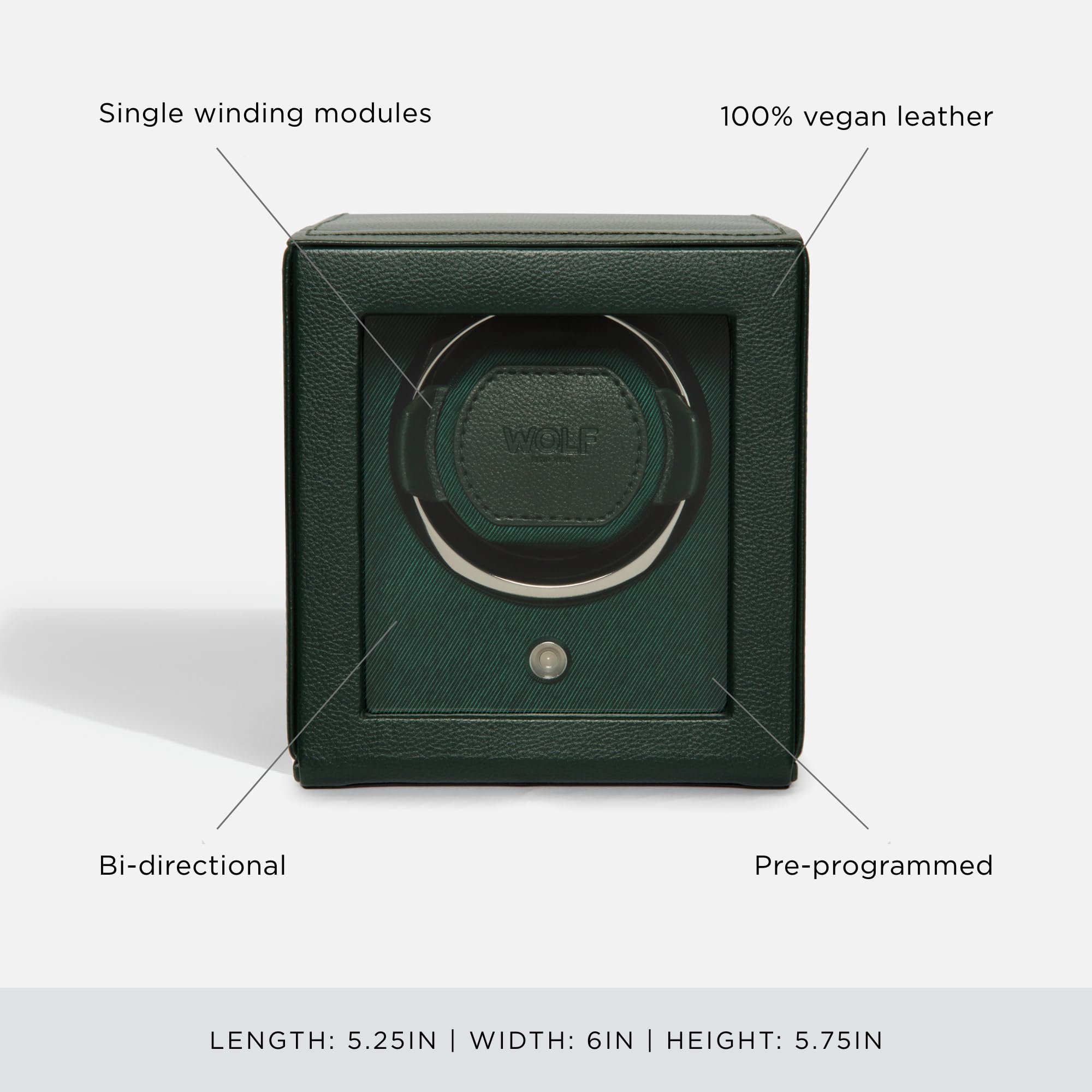 Premium Wolf Cub Single Watch Winder with Glass Cover - Automatic Watch Storage & Display Case for Luxury Timepieces - Perfect for Home, Office, or Travel Use