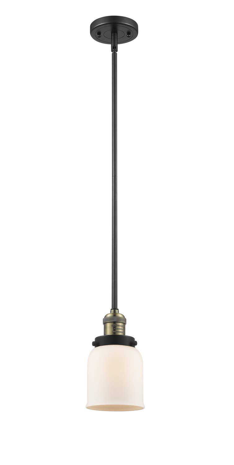 Innovations INNO201S-BAB-G51-LED Mini Pendant Light - Black Antique Brass Finish - Energy Efficient LED Lighting for Kitchen Island, Dining Room & Bedroom Decor