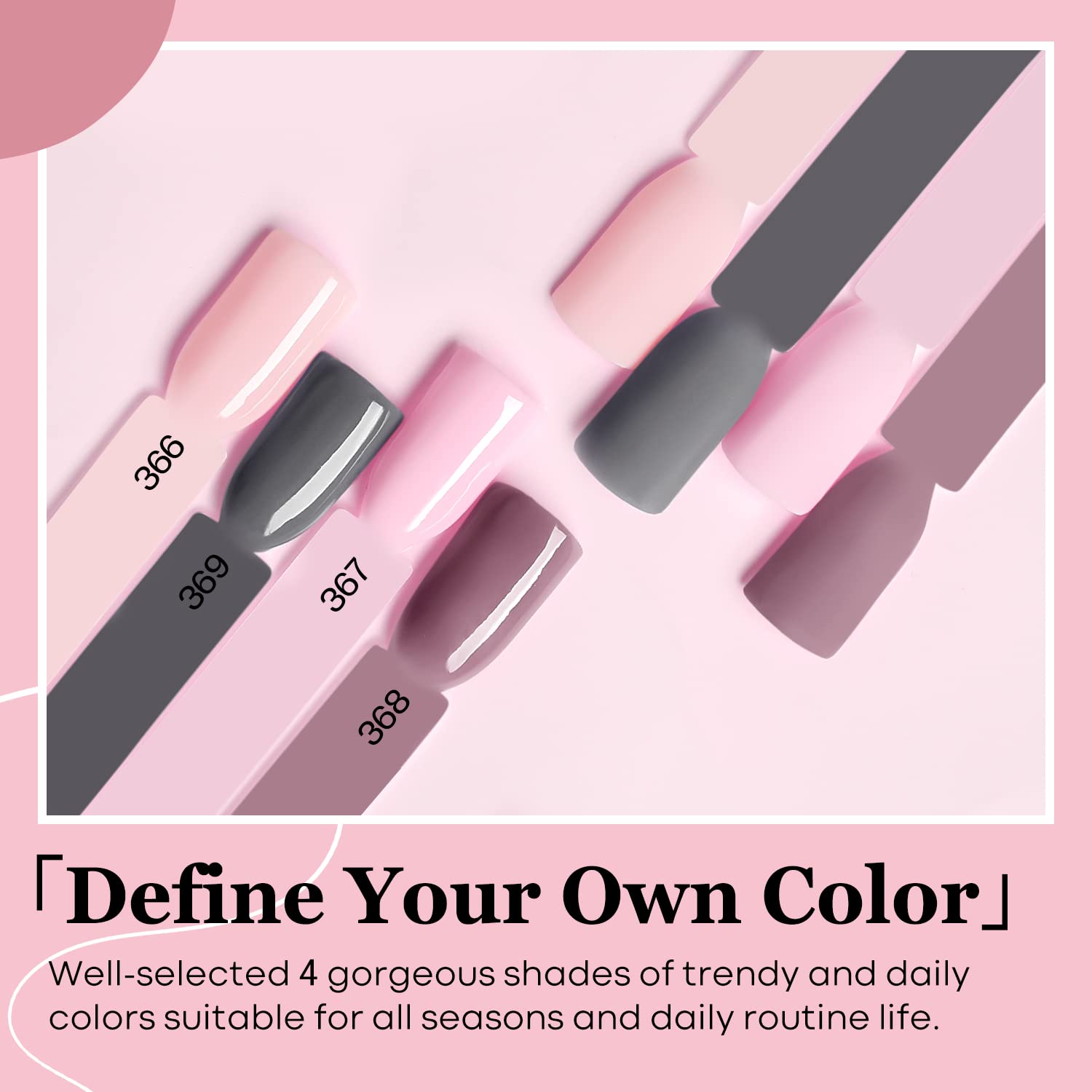 Modelones Dip Powder Nail Kit Starter - 4 Colors Dipping Powder with Base, Top Coat & Activator for DIY Nail Art | Perfect for Beginners & Salon Use at Home