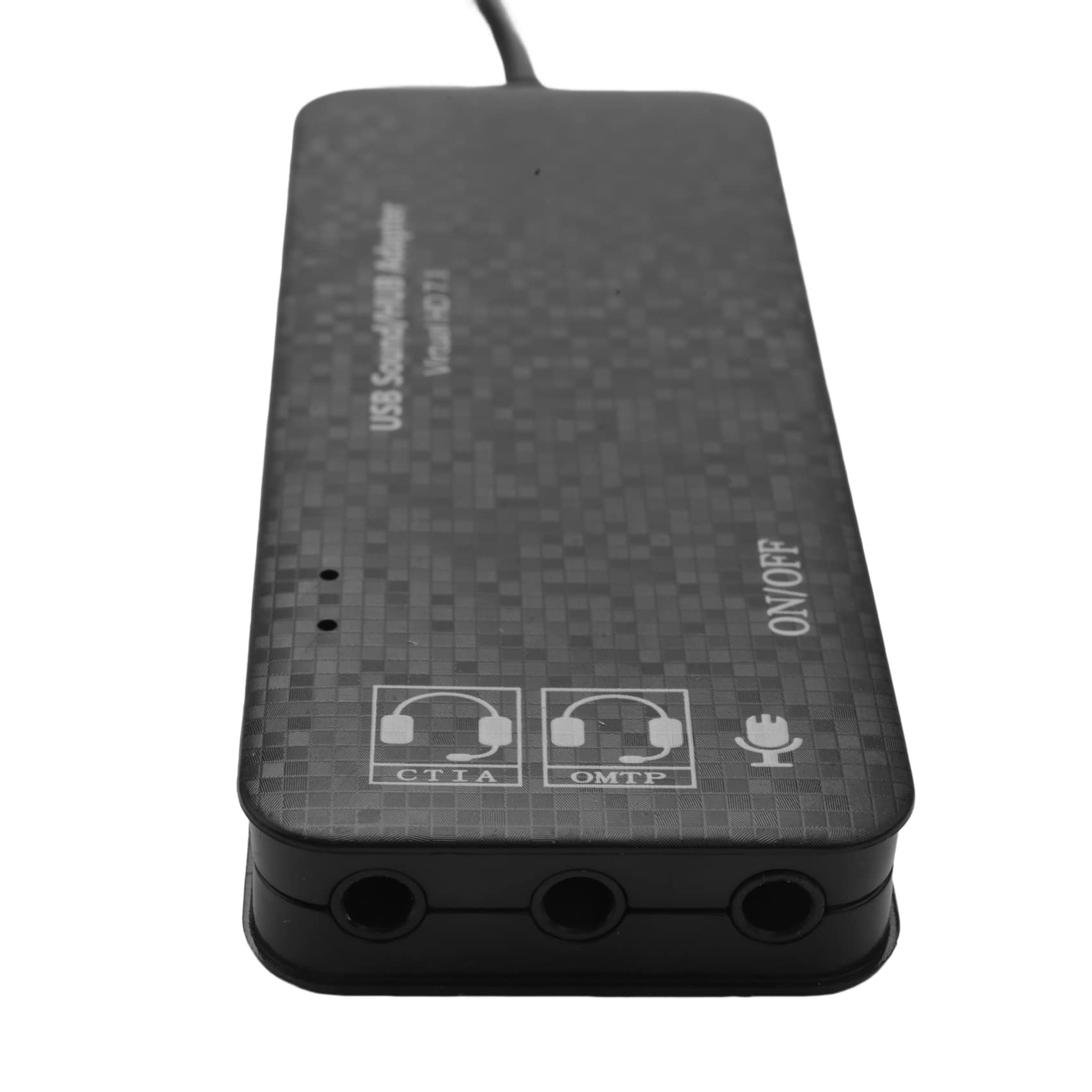 Eighosee 3-Port USB 2.0 Hub with 7.1 Channel Sound Card - External USB Audio Adapter for PC Headset & Microphone (Black) - Perfect for Gaming, Streaming & Online Meetings