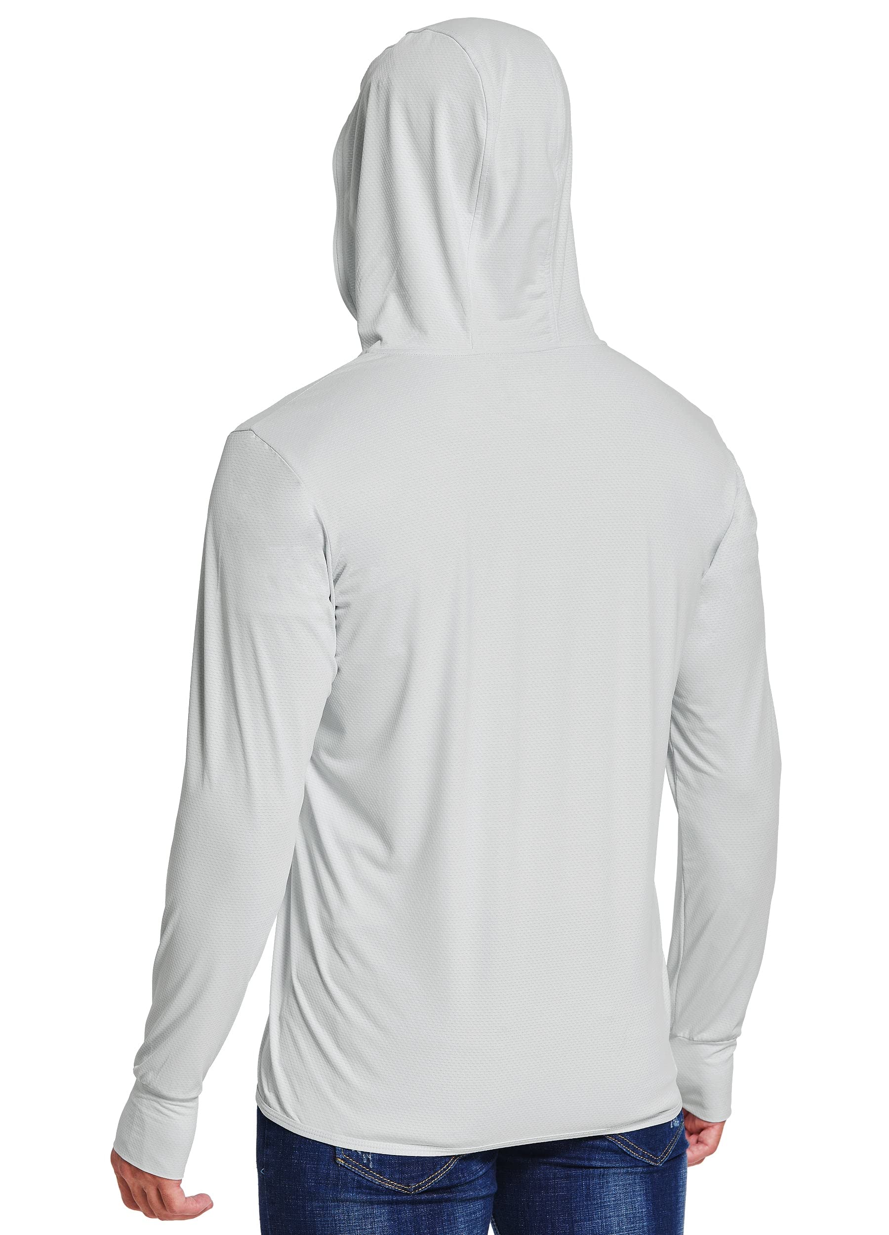 Willit Men's UPF 50+ Sun Protection Hooded Jacket - Lightweight SPF UV Shirt for Hiking, Fishing & Outdoor Activities - Long Sleeve Full Zip Windbreaker for Summer Adventures