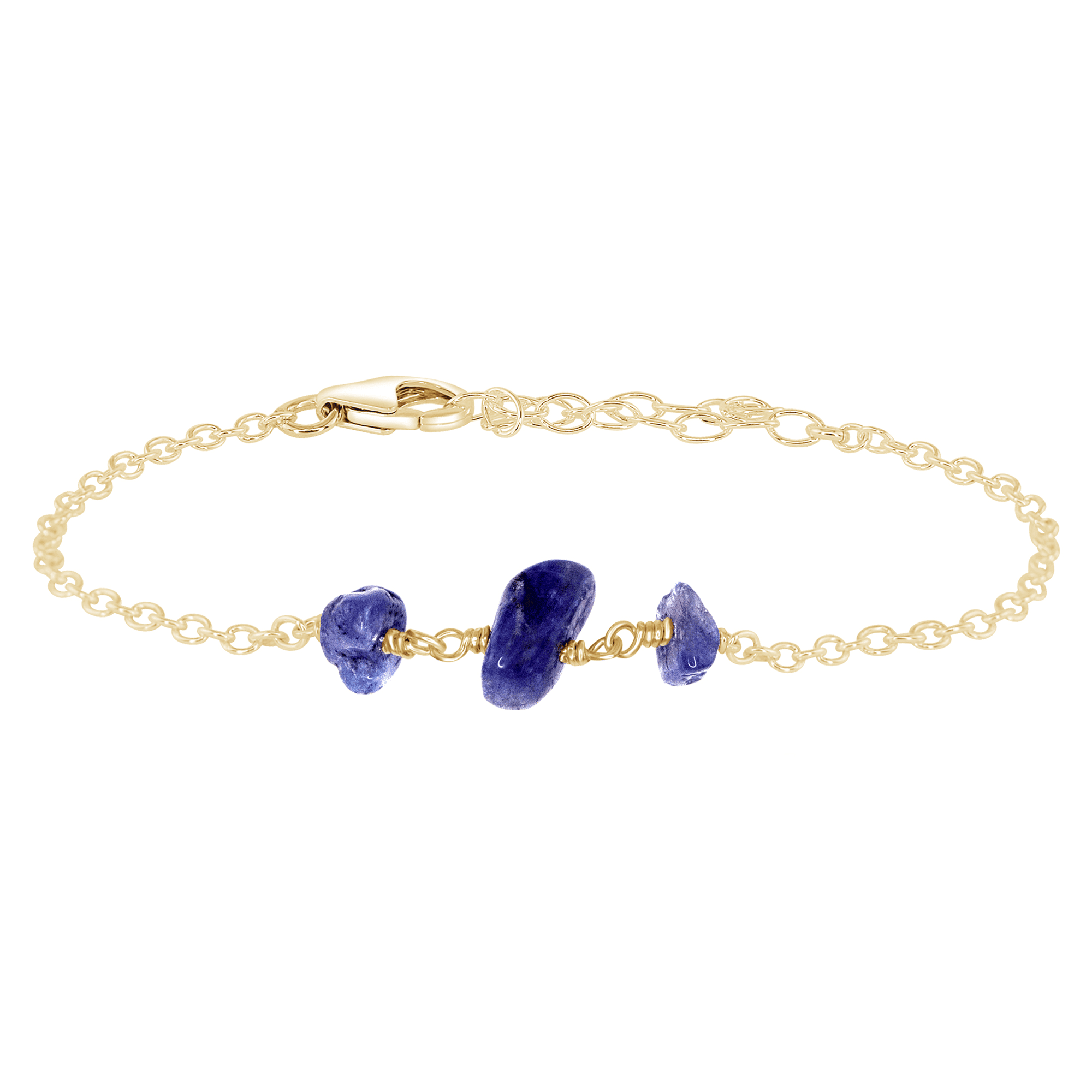 Tanzanite Beaded Chain Bracelet for Women – Genuine Tanzanite Stone Jewelry, Adjustable Silver Bracelet for Gifts, Wedding & Everyday Wear
