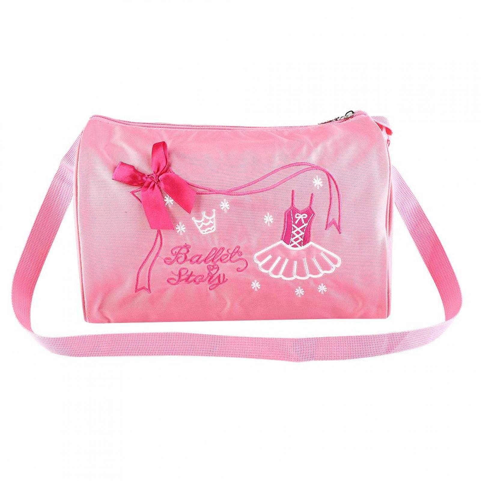 Ballet Dance Backpack for Girls - Embroidered Pink Tote with Adjustable Strap & Easy Zipper, Perfect for Ballet, Dance, Basketball, and Swim Classes - Ideal for Kids' Sports and Dance Activities