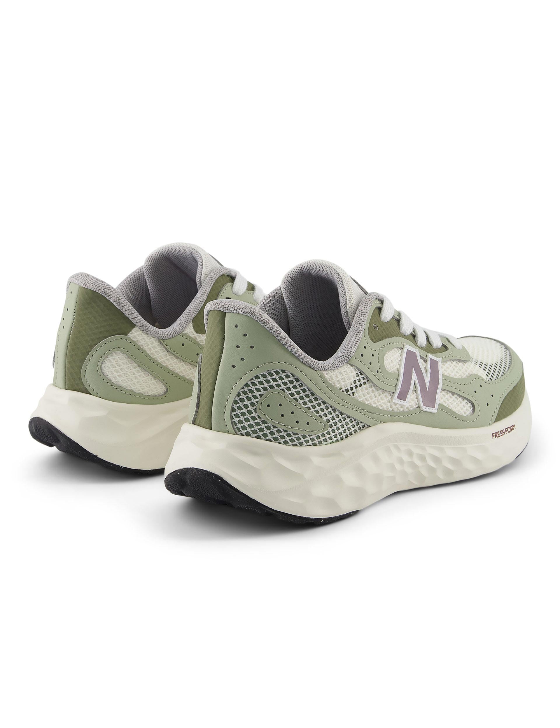 Fresh Foam Arishi v4 Tiralux Running Shoes - Sea Salt/Olivine/Dark Olivine - Lightweight Cushioned Sneakers for Men & Women - Perfect for Jogging, Gym Workouts & Daily Wear
