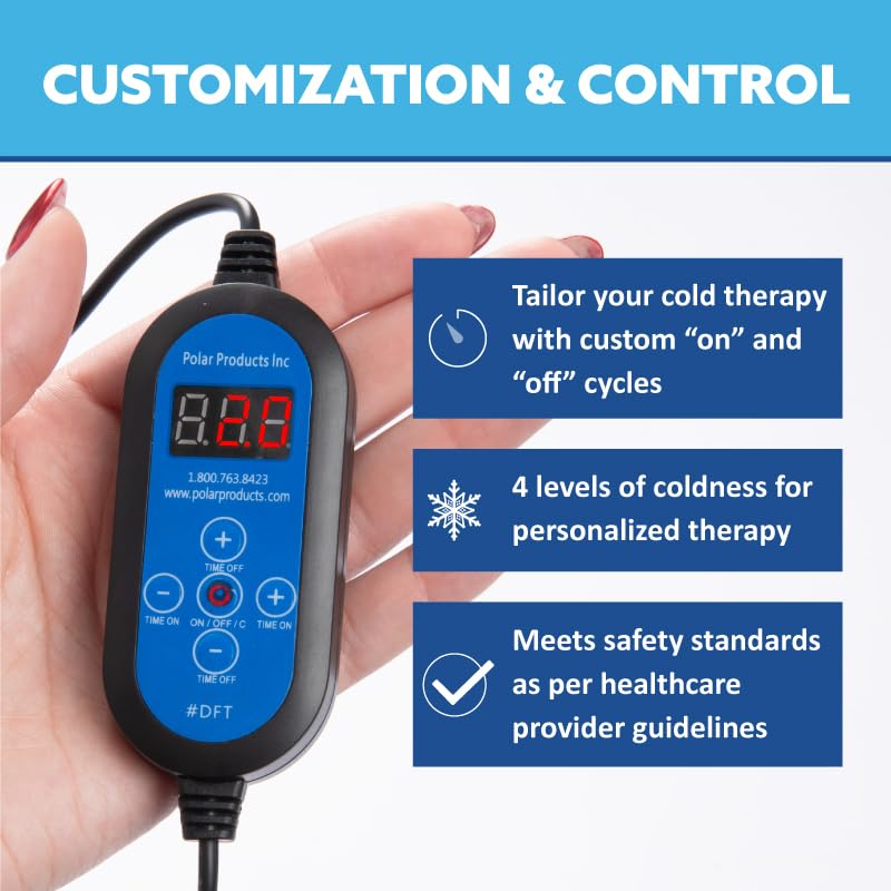 Polar Active Ice 3.0 - 9 QT Cold Therapy Ice Machine with Programmable Timer & Knee Joint Pad | Cryotherapy Pain Relief System with Ace Bandage Compression | Ideal for Post-Surgery Recovery, Sports Injuries & Arthritis Pain Management