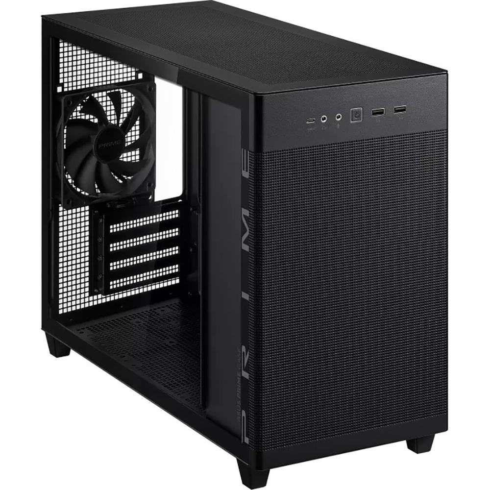 ASUS Prime AP201 Micro-ATX Mini Tower PC Case with Tempered Glass Side Panel & USB Type-C Port - Compact Gaming PC Build, Home Office Desktop, Streaming Setup