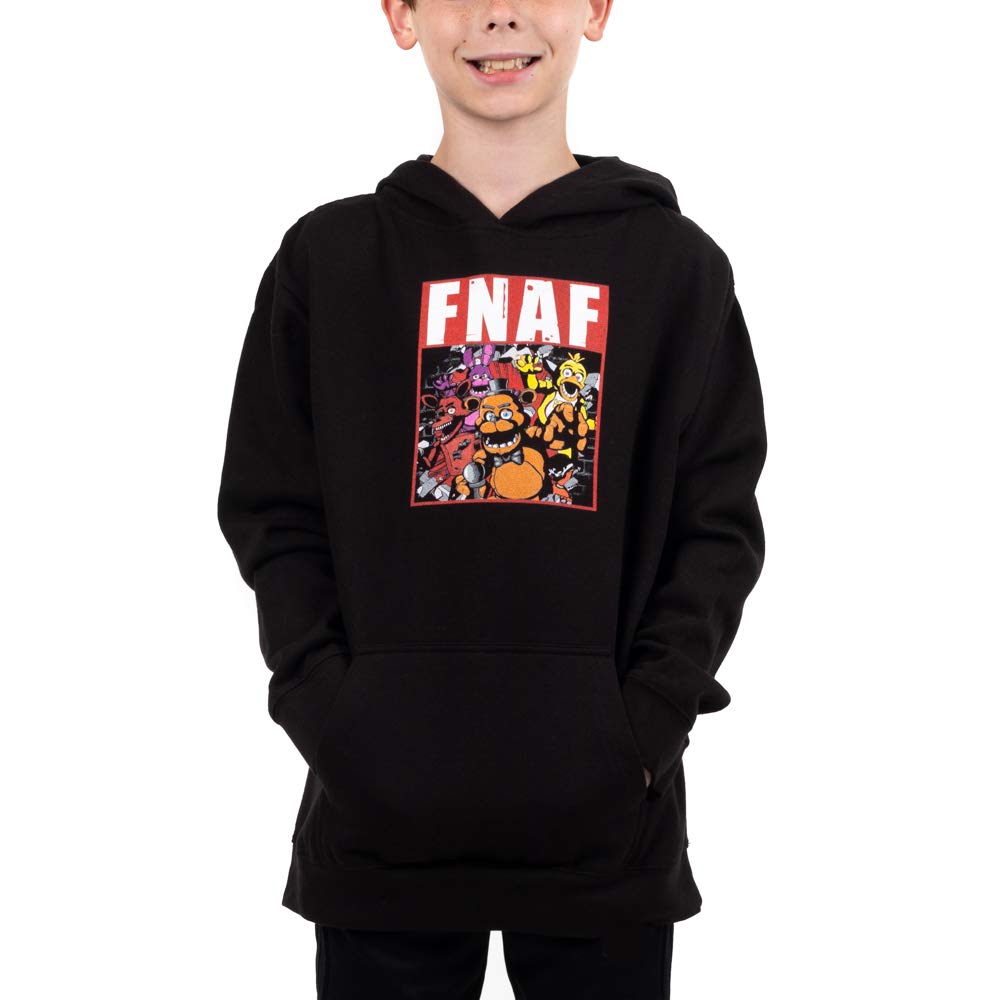 **Boys Five Nights at Freddy's Video Game Black Hoodie - Cool Gaming Hoodie for Kids & Teens - Perfect for Halloween, Cosplay & Casual Wear**