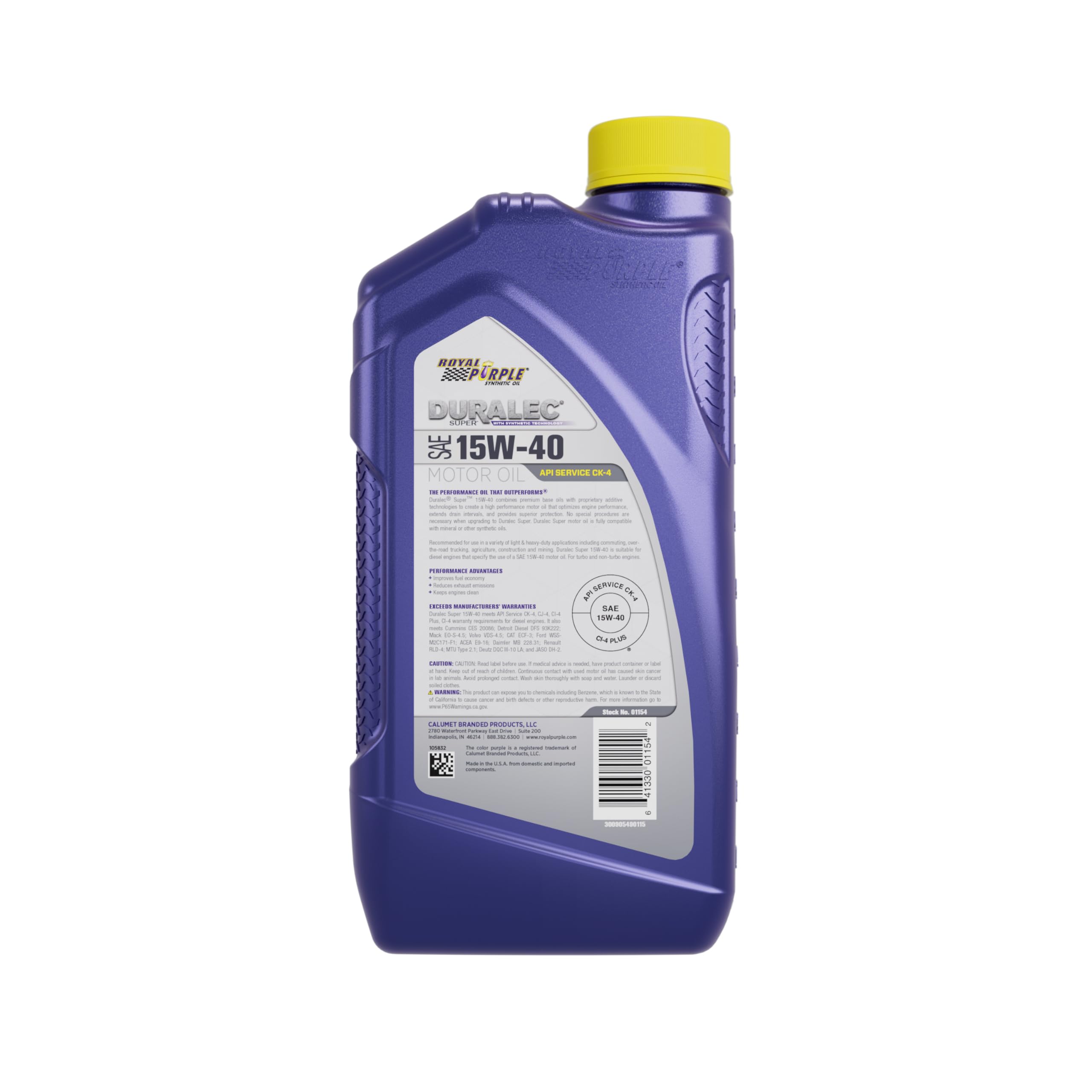Royal Purple 15W40 Synthetic Motor Oil - High Performance Multi-Grade Engine Lubricant (Case of 12 Quart Bottles) | Ideal for Heavy-Duty Trucks, Classic Cars & High-Mileage Engines | Buy in Bulk & Save