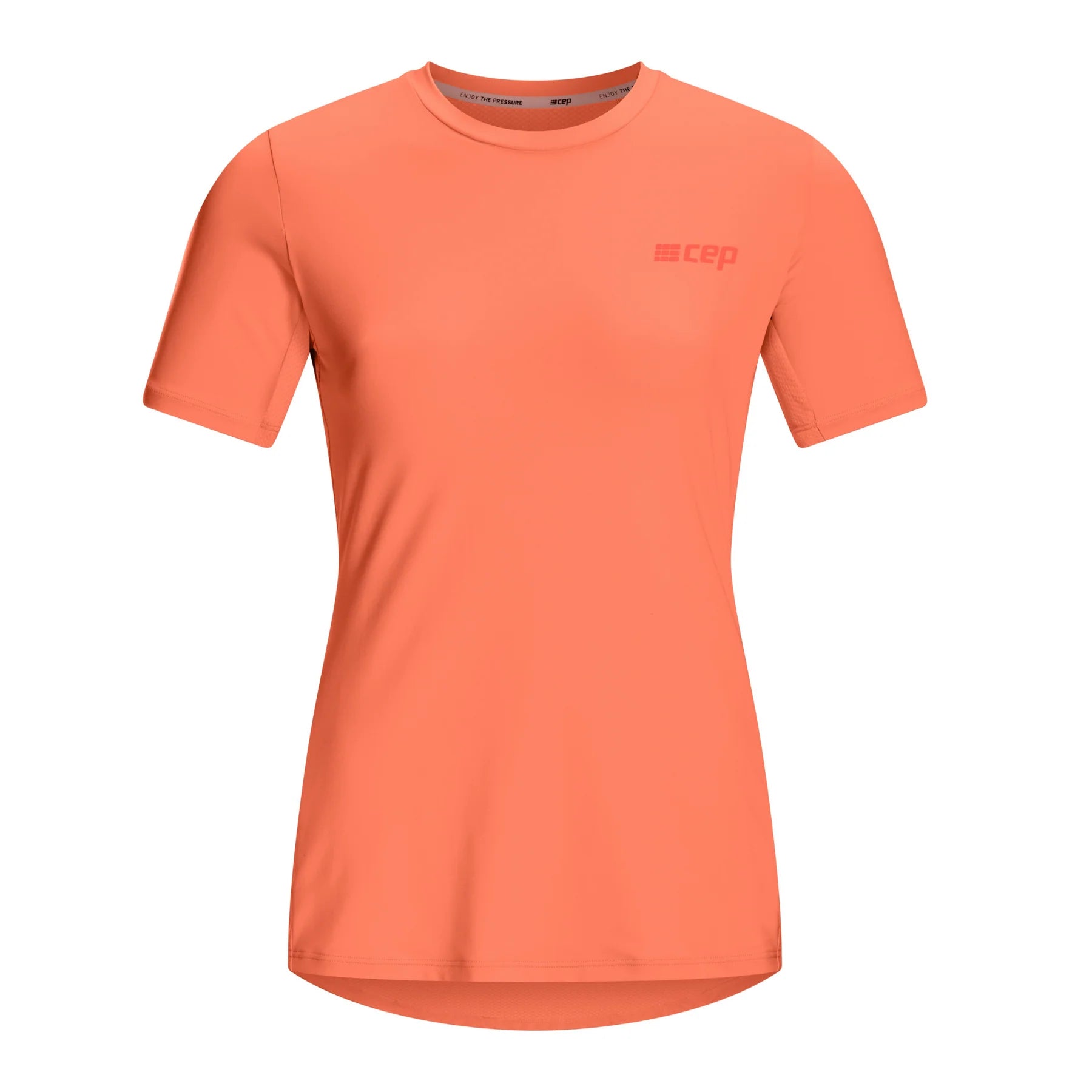 CEP Women's Running Shirt - V5 Round Neck Short Sleeve Athletic Top in Coral | Moisture-Wicking Workout Tee for Jogging, Gym & Outdoor Sports