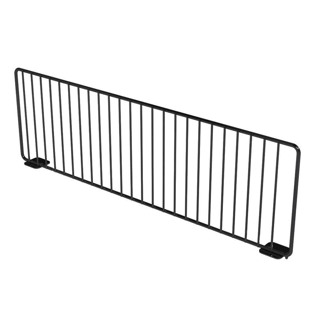 19-Inch Black Wire Shelf Divider for Lozier & Madix Gondola Wire Shelving - 6 Inches Height - Perfect for Retail Stores, Pantry Organization & Supermarket Displays