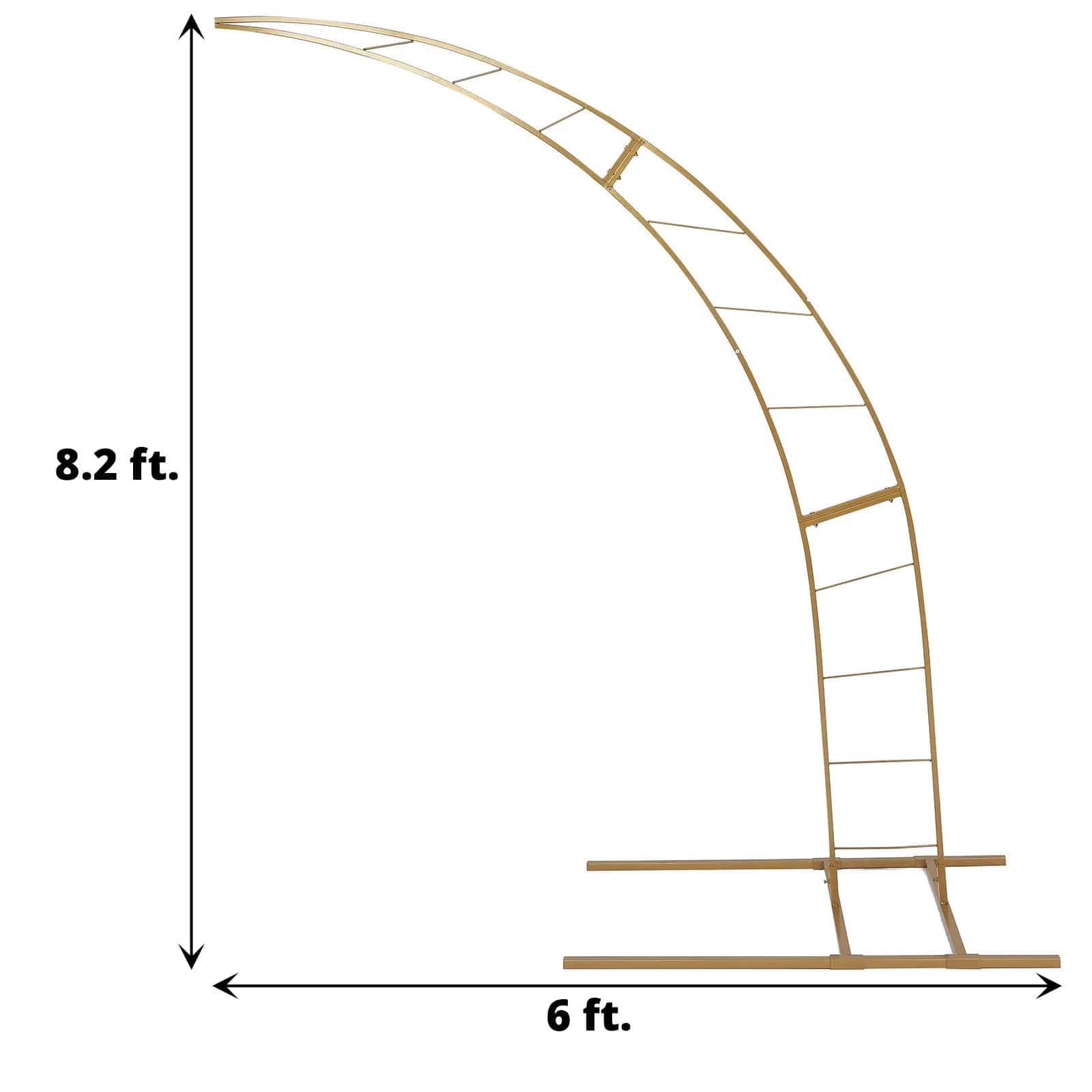 Half Crescent Moon Metal Floral Display Frame - Gold Wedding Arch Backdrop Stand for Outdoor Ceremonies & Photo Shoots