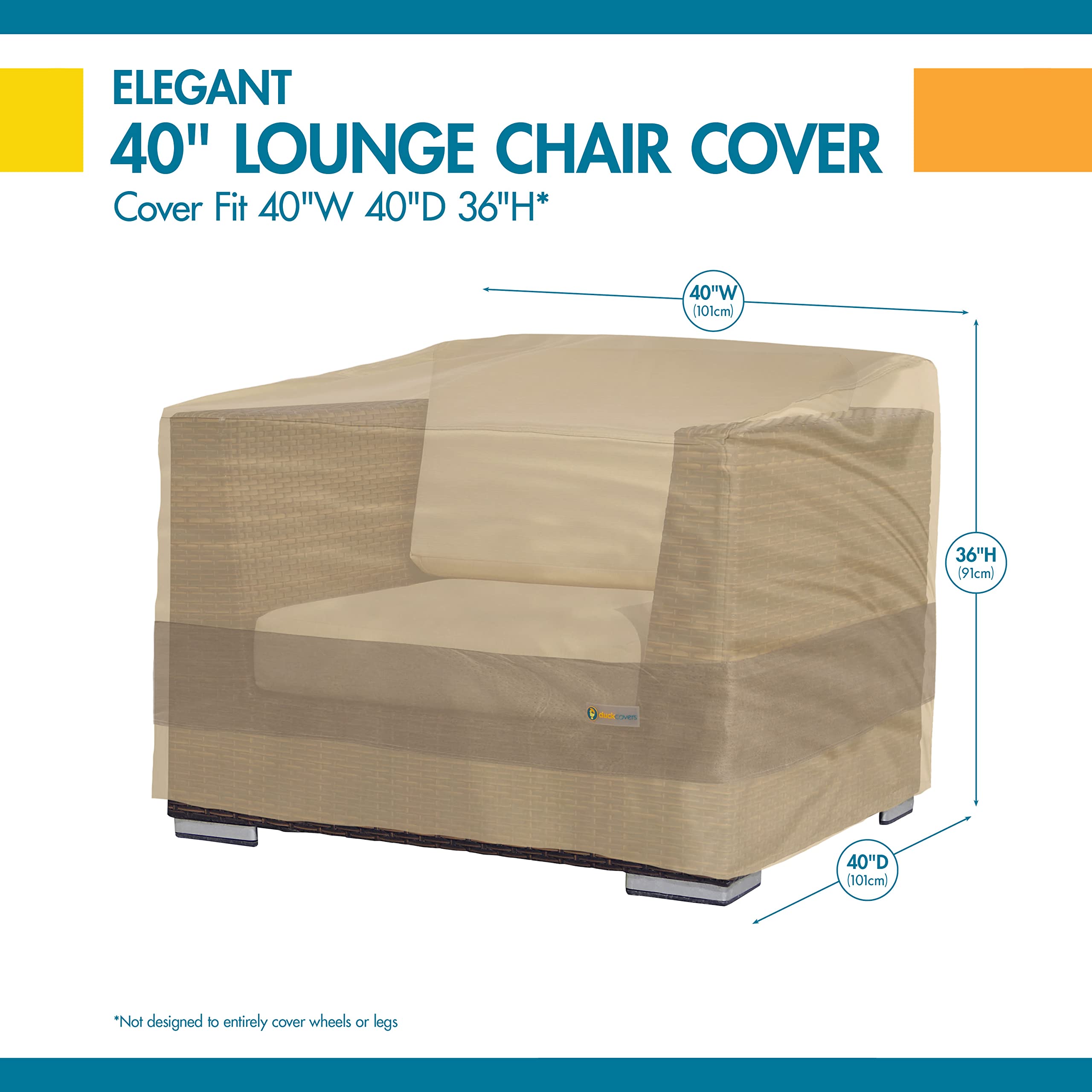 Elegant Waterproof 38 Inch W Patio Chair Cover by Duck Covers - Durable Outdoor Furniture Protection for All Seasons | Perfect for Patio, Deck, Garden & Poolside Chairs