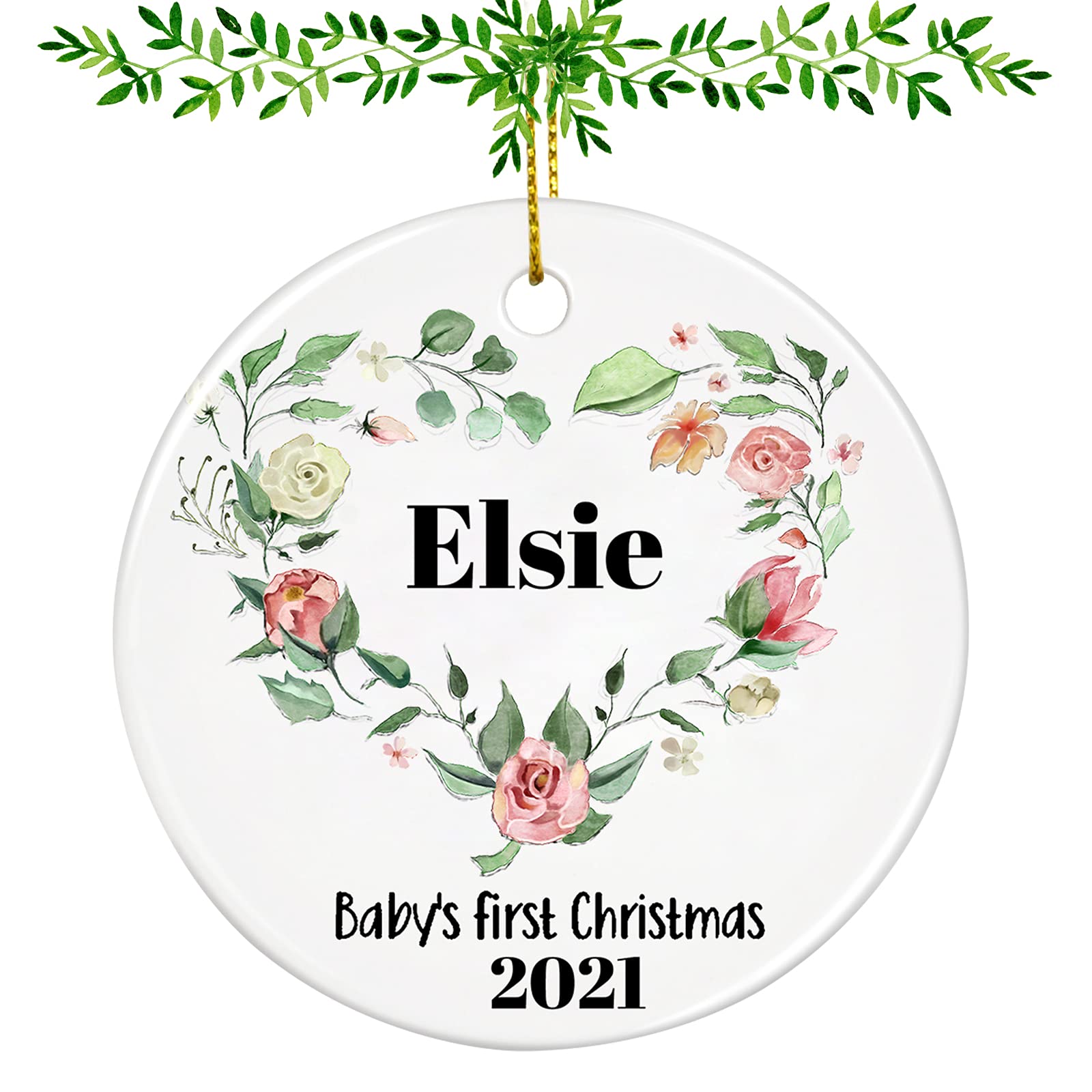 Personalized Baby's First Christmas Ornament - Custom Engraved Keepsake for Newborn, Infant & Toddler - Unique Holiday Gift for Baby Boy or Girl - Perfect for Tree Decor, Stocking Stuffer & Memory Box Keepsake