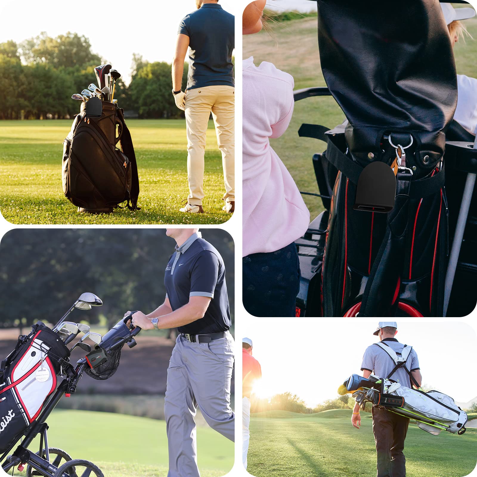 Magnetic Golf Bag Landing Pad - Secure Holder for Magnetic Golf Accessories Like Rangefinders & Towels | Durable Metal Clip with 2 Hook & Loop Straps | Perfect for Golf Course & Driving Range Use