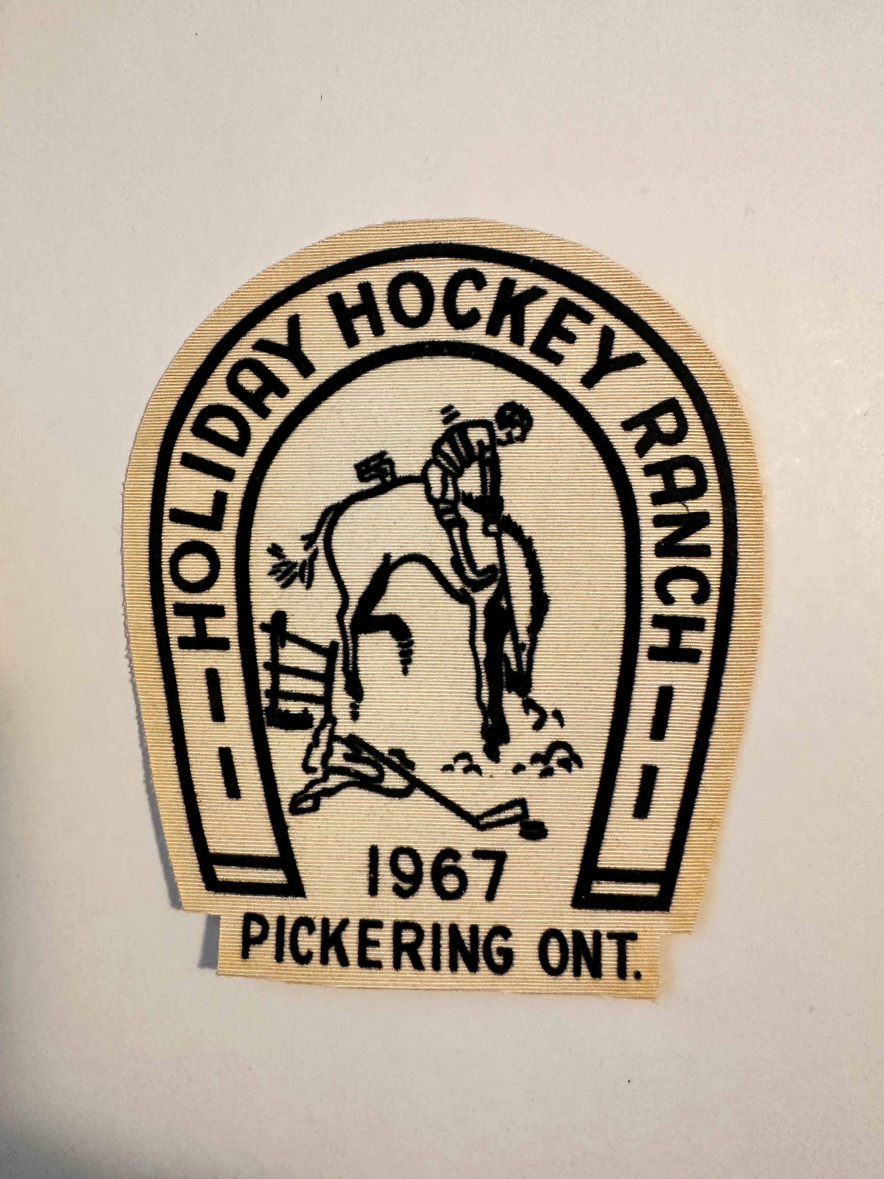 Vintage 1967 Hockey Holiday Ranch Rare Patch - Collectible Sports Memorabilia for Hockey Fans & Gift Ideas