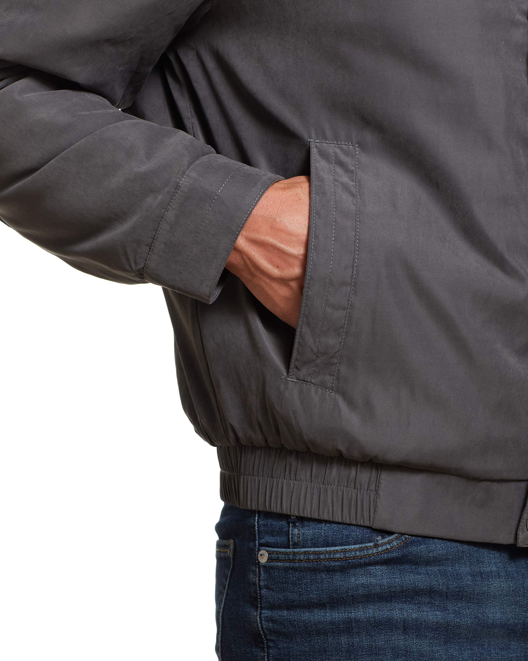 Men's Lightweight Micro-Suede Bomber Jacket - Water Resistant & Weatherproof Zip-Up Coat for Outdoor Activities, Travel & Casual Wear