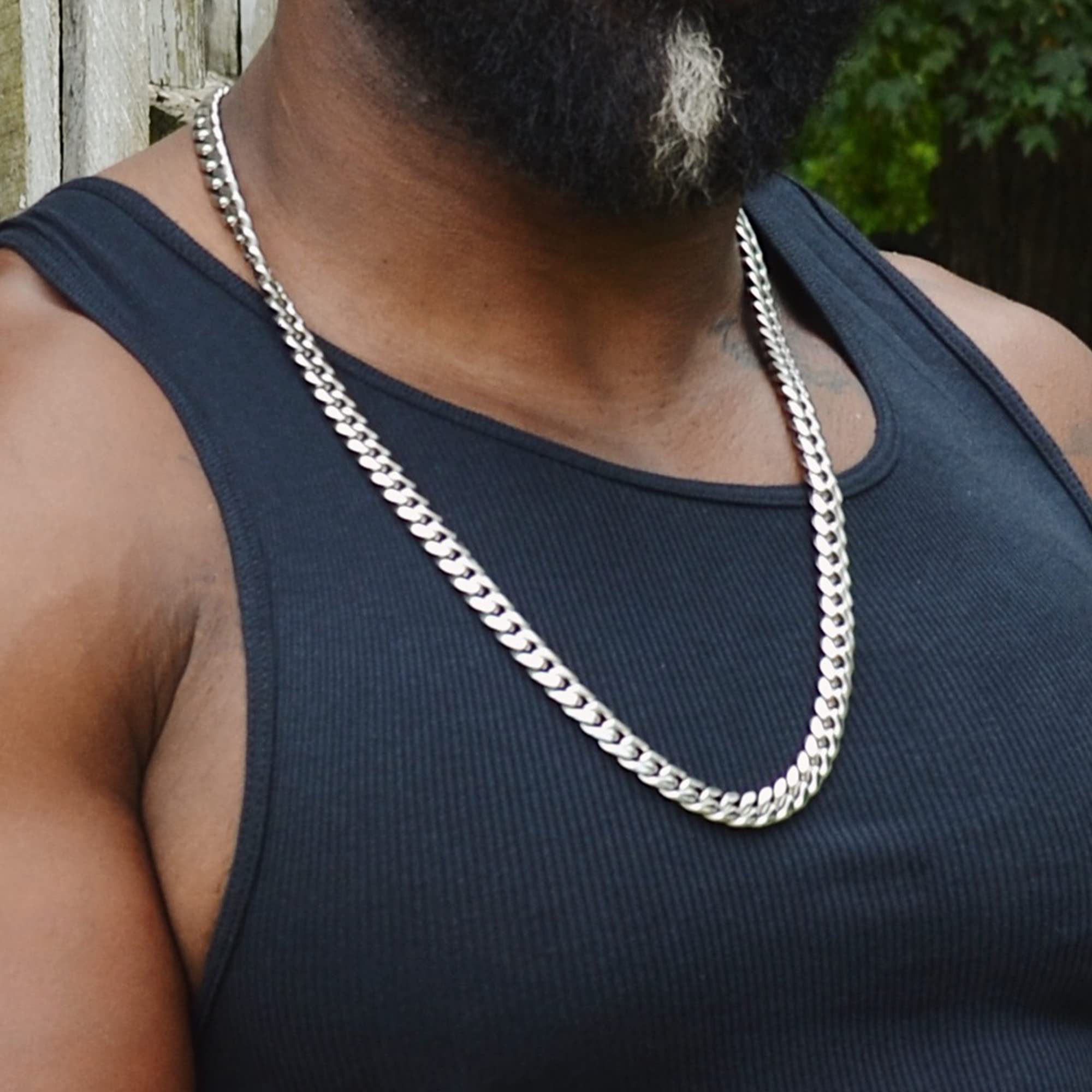 18K Gold Plated Stainless Steel Cuban Link Chain for Men - Durable Silver & Gold Hip Hop Jewelry - Perfect for Gifts, Parties, and Everyday Wear