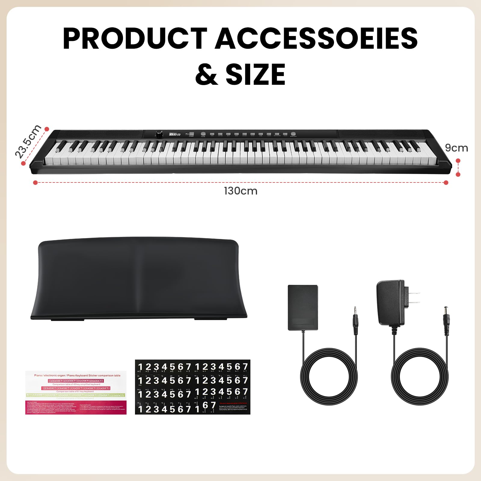 Asmuse 88-Key Digital Piano for Beginners - Semi-Weighted Keys, 128 Tones & Rhythms | Home & Studio Use